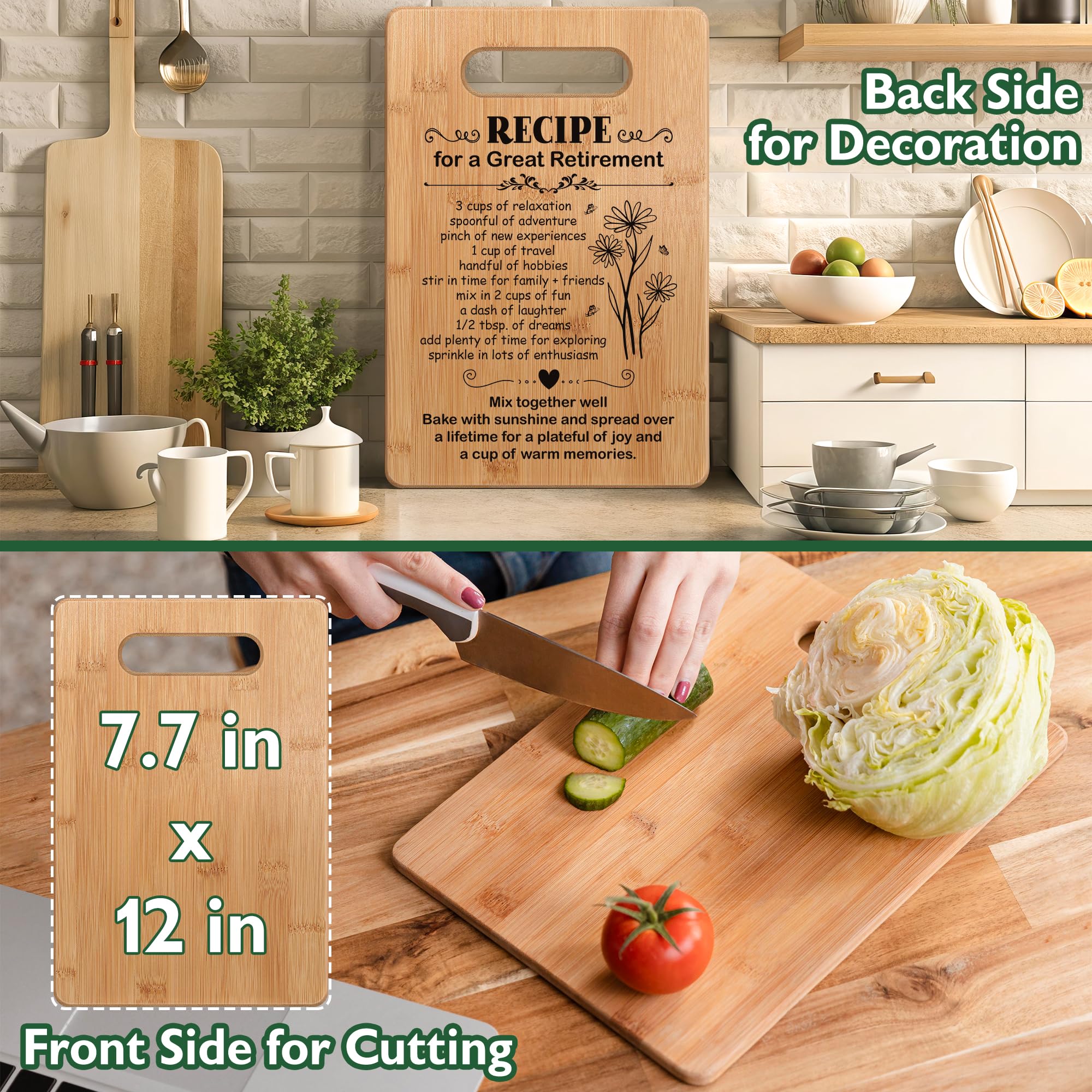 Retirement Cutting Board Gift for Women - Coworker Boss Friend - Perfect for Retirement Parties