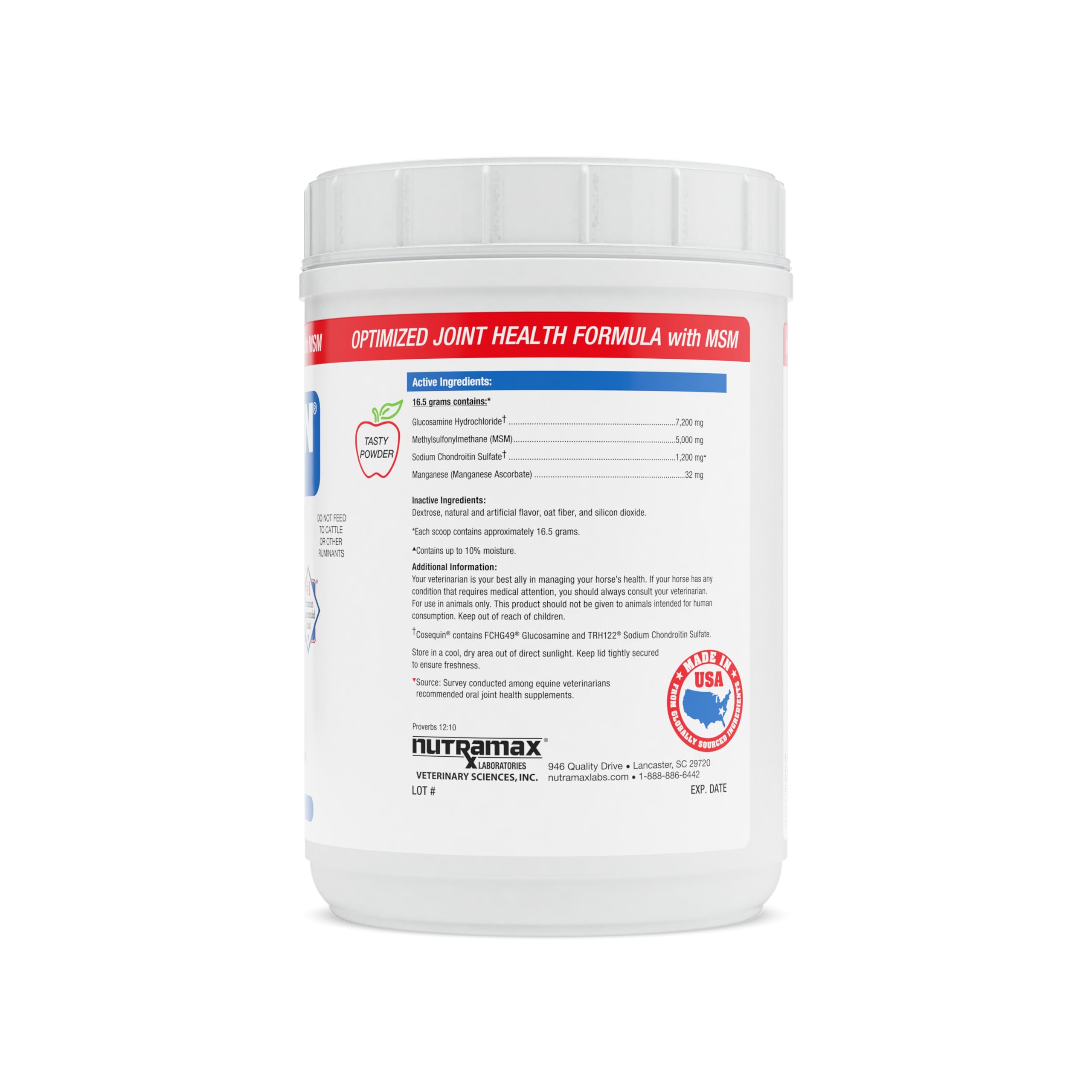 Nutramax Cosequin MSM Joint Health Supplement for Horses - Glucosamine & Chondroitin Powder (1400g) | Supports Mobility & Comfort for Active & Senior Horses