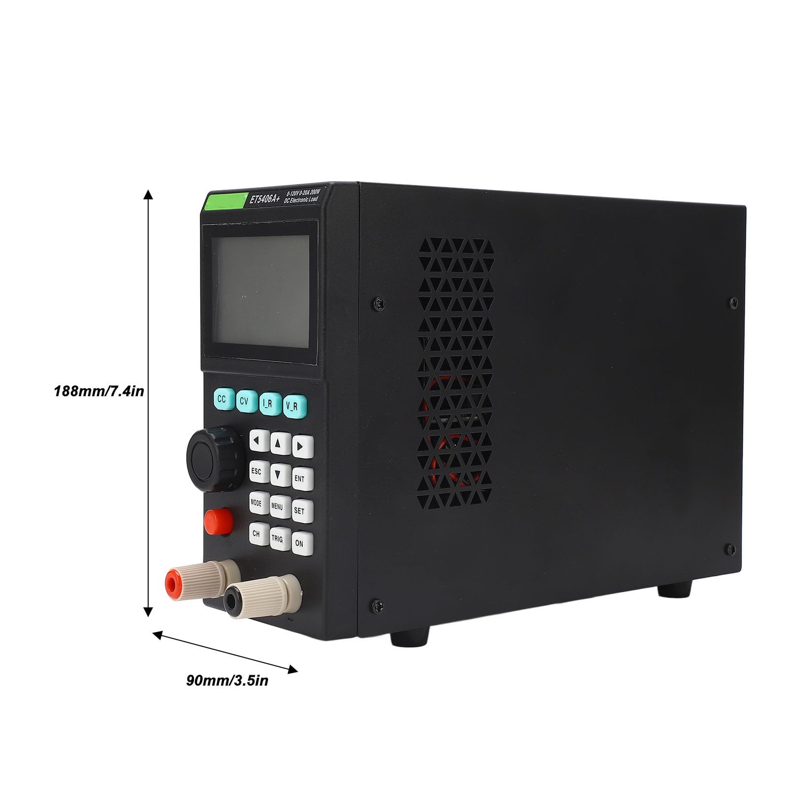 High-Precision DC Electronic Load Tester - 0-120V 0-20A 200W Battery Capacity Detector with US Plug (110V) - Perfect for Lithium Battery Testing, Power Supply Evaluation & DIY Electronics Projects