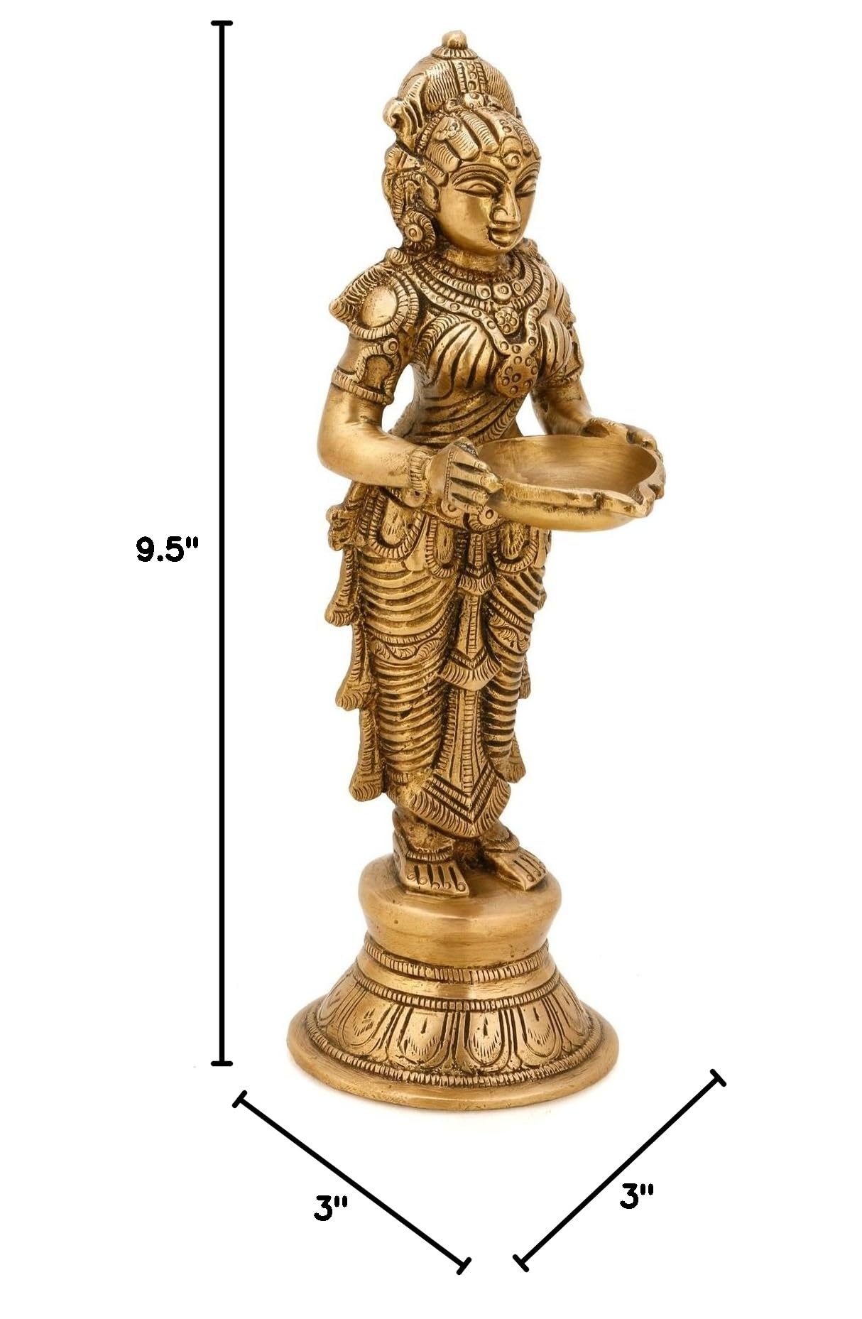 Handcrafted Indian Brass Diya Lamp - Traditional Pooja Candle & Oil Holder for Hindu Worship, Home Decor & Spiritual Gifting | Perfect for Diwali, Puja Ceremonies & Meditation Spaces