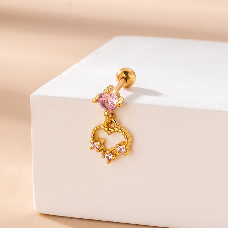 20G Heart Conch Stud Tragus Helix Ball Back Earrings - Dainty Cartilage Piercing Jewelry for Women | Perfect for Everyday Wear, Parties & Special Occasions | HSPJ785