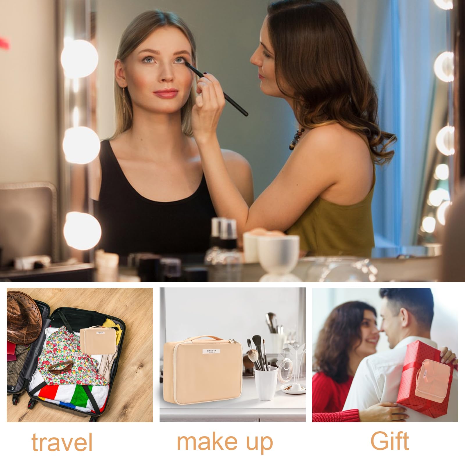 Queboom Travel Makeup Bag - Waterproof Cosmetic Organizer for Women & Men | Perfect for Vacation & Gym