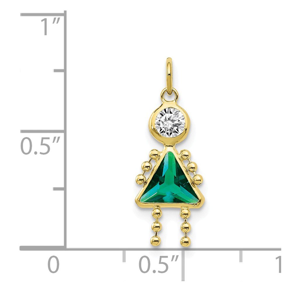 10K Yellow Gold January Birthstone Charm for Girls - Perfect for Necklaces, Bracelets & Gifts