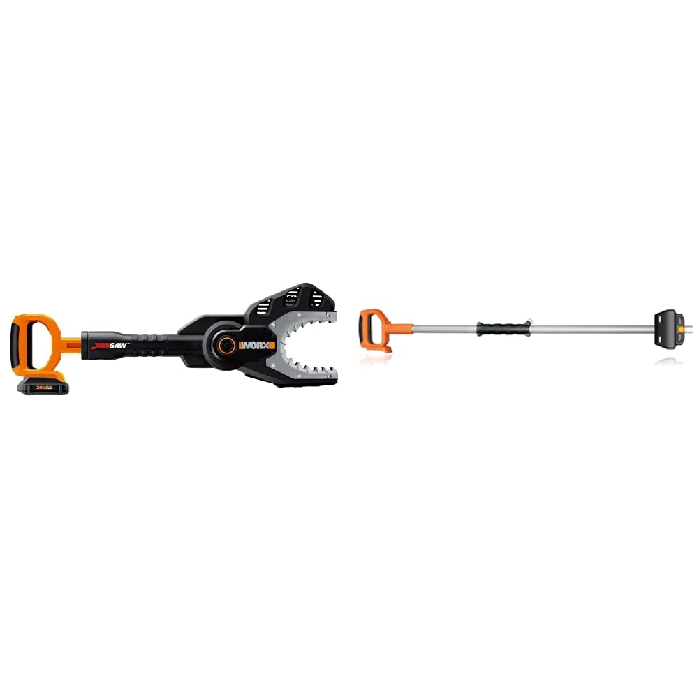Worx WG320 20V Cordless JawSaw Chainsaw with Battery & Charger | 5' Extension Pole for WG320/WG321 | Perfect for Tree Trimming, Yard Cleanup & DIY Projects