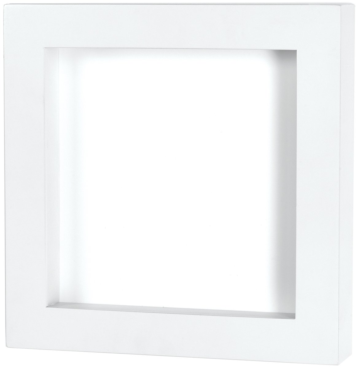 Doodlebug 8x8 Inch White Shadow Box with Glass Protector - Perfect for Displaying Collectibles, Photos & Memorabilia in Home Decor