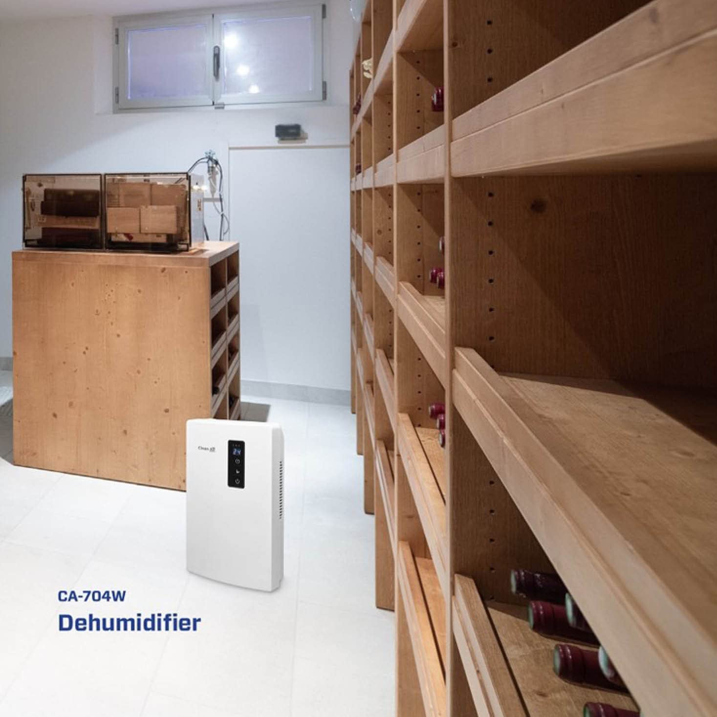 Clean Air Optima CA-703 2L 35dB 60W White Dehumidifier - Ultra Quiet for Bedroom, Basement & Small Spaces