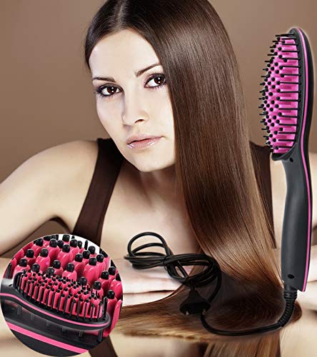 Frackkon Electric Hair Straightener Comb - Ceramic Fast Heating Digital Flat Iron with LCD Display & Adjustable Temperature for Smooth Styling - Perfect for Home, Travel, and Salon Use