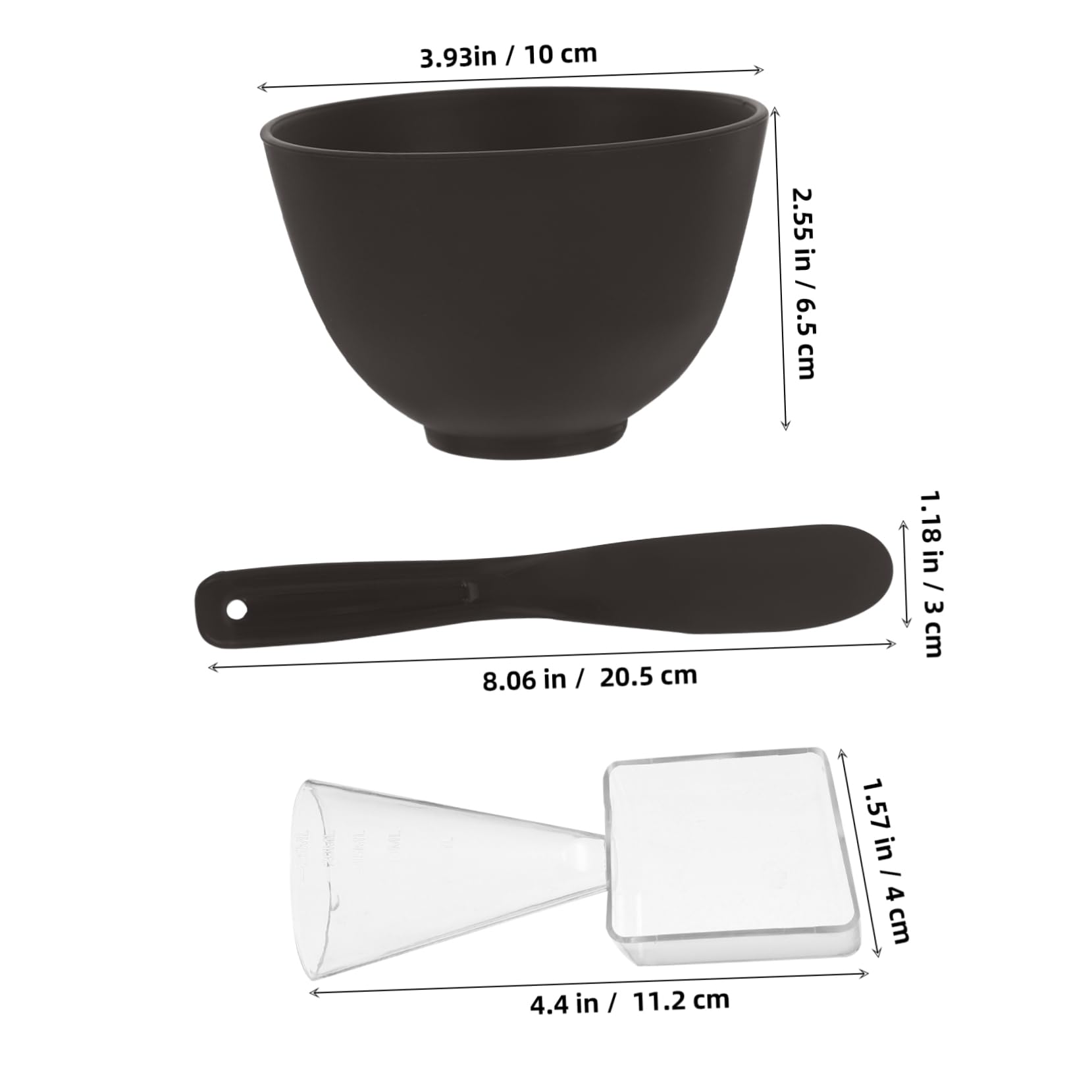 Hemoton 1 Set Black Facial Mask Mixing Bowl Kit - Portable Beauty Salon Mask Applicator Tools for DIY Skincare & Spa Treatments at Home