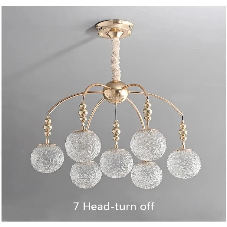 Gold Bubble Glass Pendant Light - Modern Flush Mount Chandelier for Dining Room, Bedroom & Kitchen Lighting | Elegant Ceiling Fixture for Home Decor