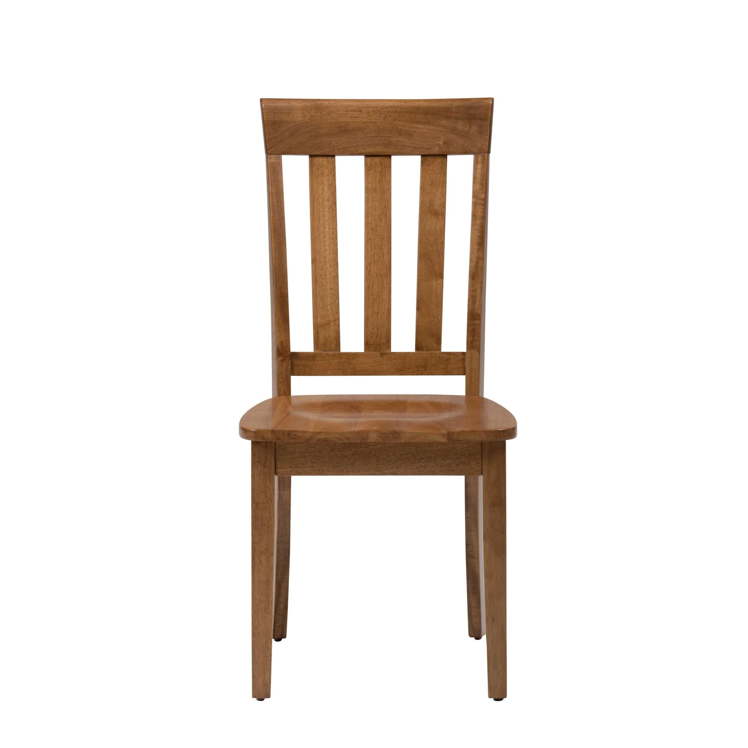 Jofran Simplicity Wood Slat Back Dining Chair in Honey (Set of 2) - Modern Farmhouse Kitchen & Dining Room Furniture for Home & Restaurant Use