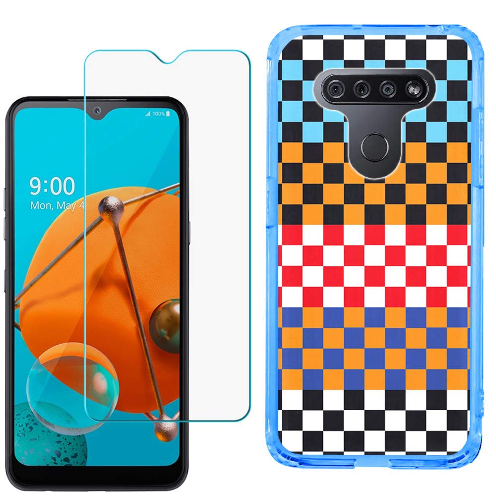 LG K51 Case with Tempered Glass - Slim TPU Cover for Daily Protection