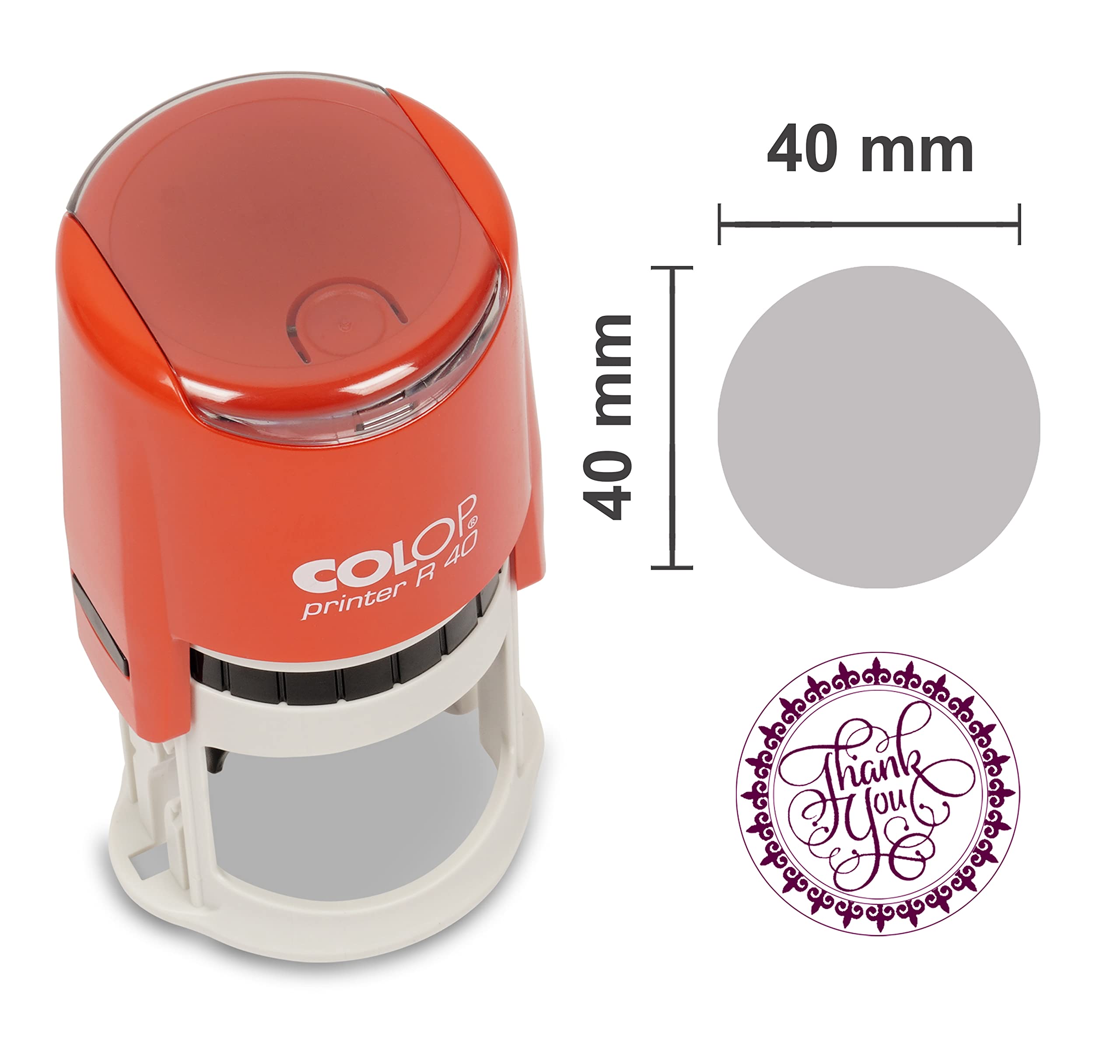 Custom Monogram Thank You Stamp - Personalized Round Rubber Stamp for Wedding Invitations, Business Cards & Gifts - N9
