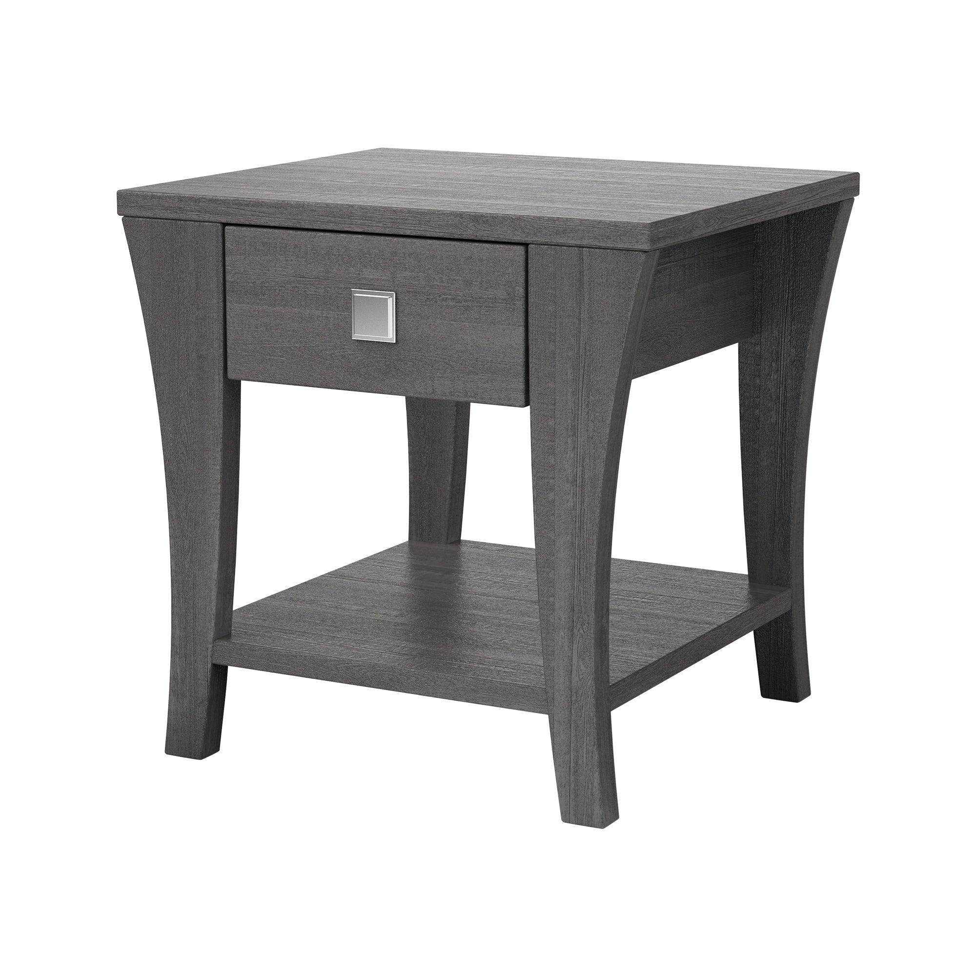 Furniture of America Amity End Table - Modern Gray Side Table for Living Room, Bedroom, or Office - Perfect for Lamps, Books, and Decor