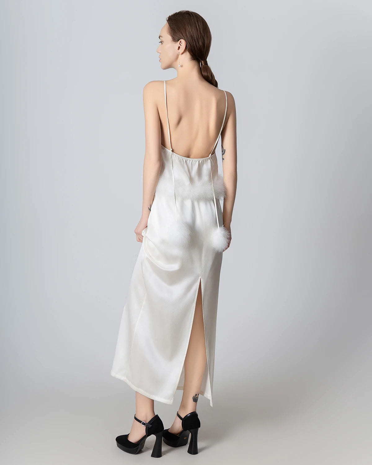 Elegant Backless Silk Camisole & Maxi Skirt Set - Women's Luxury Lingerie & Evening Wear for Date Night, Wedding, Special Occasions