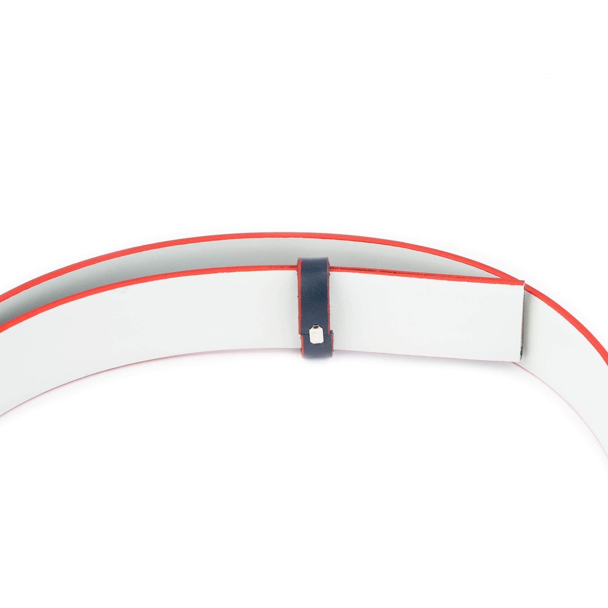 Louis Vuitton Belt Strap - Dark Blue Reversible to Light Gray with Red Edges | Premium Replacement Strap for LV Buckles | Perfect for Casual, Business & Formal Outfits