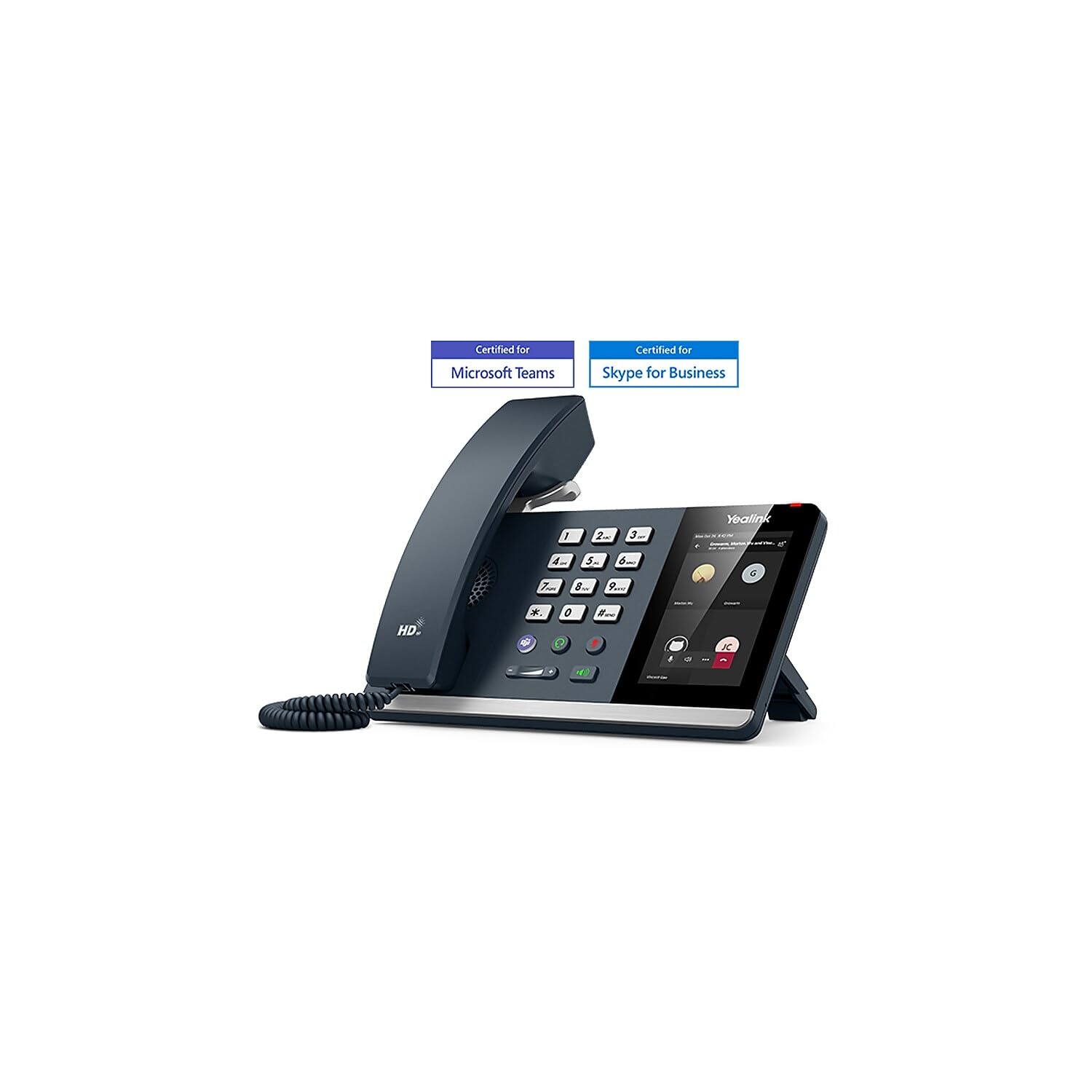 Yealink MP54 IP Business Phone - Corded Desktop VoIP Phone with HD Voice - Classic Gray for Office & Remote Work