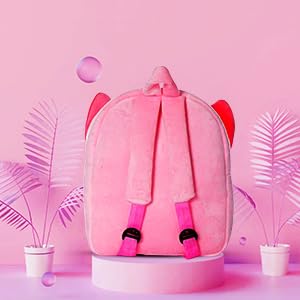 Frantic Kids Velvet School Backpack - Soft Plush Cute Preschool Bag for Baby Girls & Boys (2-5 Years) | Ideal for School, Travel, Picnic & Daily Use