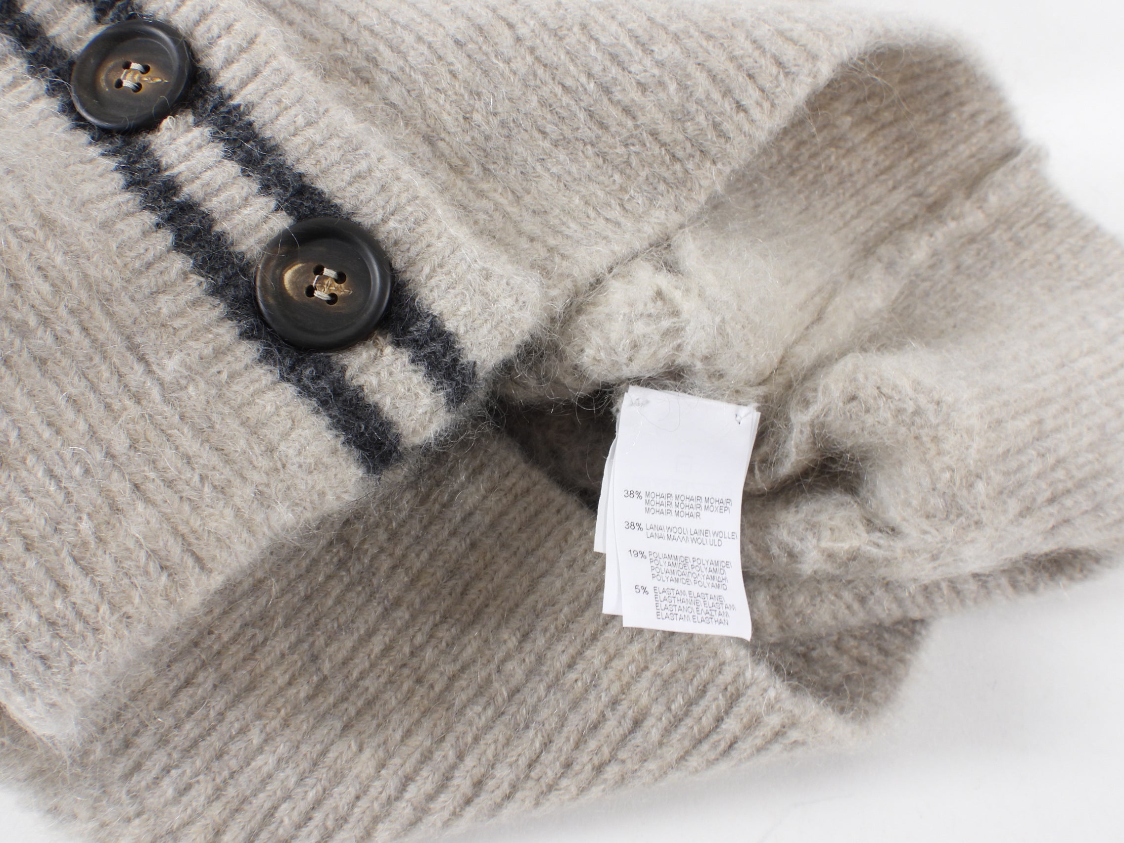 Brunello Cucinelli Light Taupe Mohair Knit Crop Cardigan Sweater for Women - Size S (4/6) - Perfect for Office Wear, Date Nights & Fall Layering