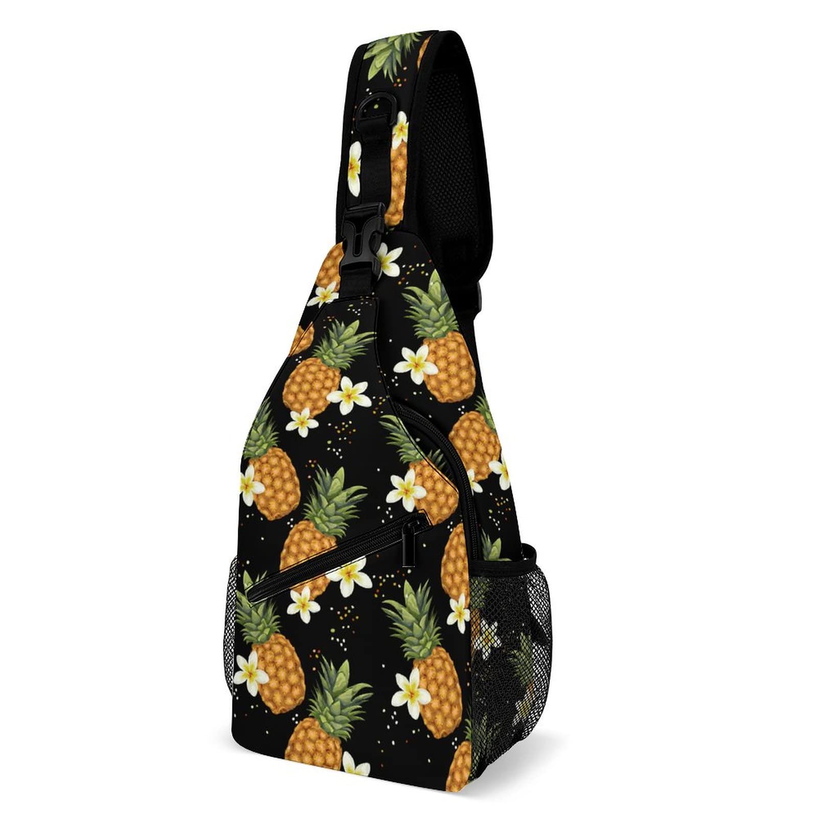 Colorful Tropical Frog Print Sling Backpack - Crossbody Chest Shoulder Bag for Gym, Cycling, Travel & Hiking | Water-Resistant Daypack for Outdoor Adventures & Daily Commute