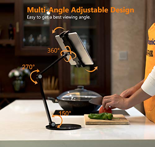 Adjustable Tablet Stand for 4.7''-13'' Screens - Multi-Angle & Height Adjustable Holder for iPad Pro 11/12.9, iPad Air/Mini, Microsoft Surface Pro - Perfect for Desk Work, Watching Movies & Video Calls