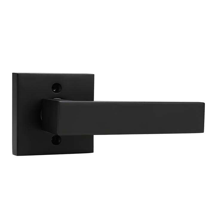 Probrico Matte Black French Door Levers - Heavy Duty Square Half-Dummy Handles, Non-Turning Stainless Steel Hardware (5 Pack) - Perfect for Closet, Balcony, Pantry & Interior Doors