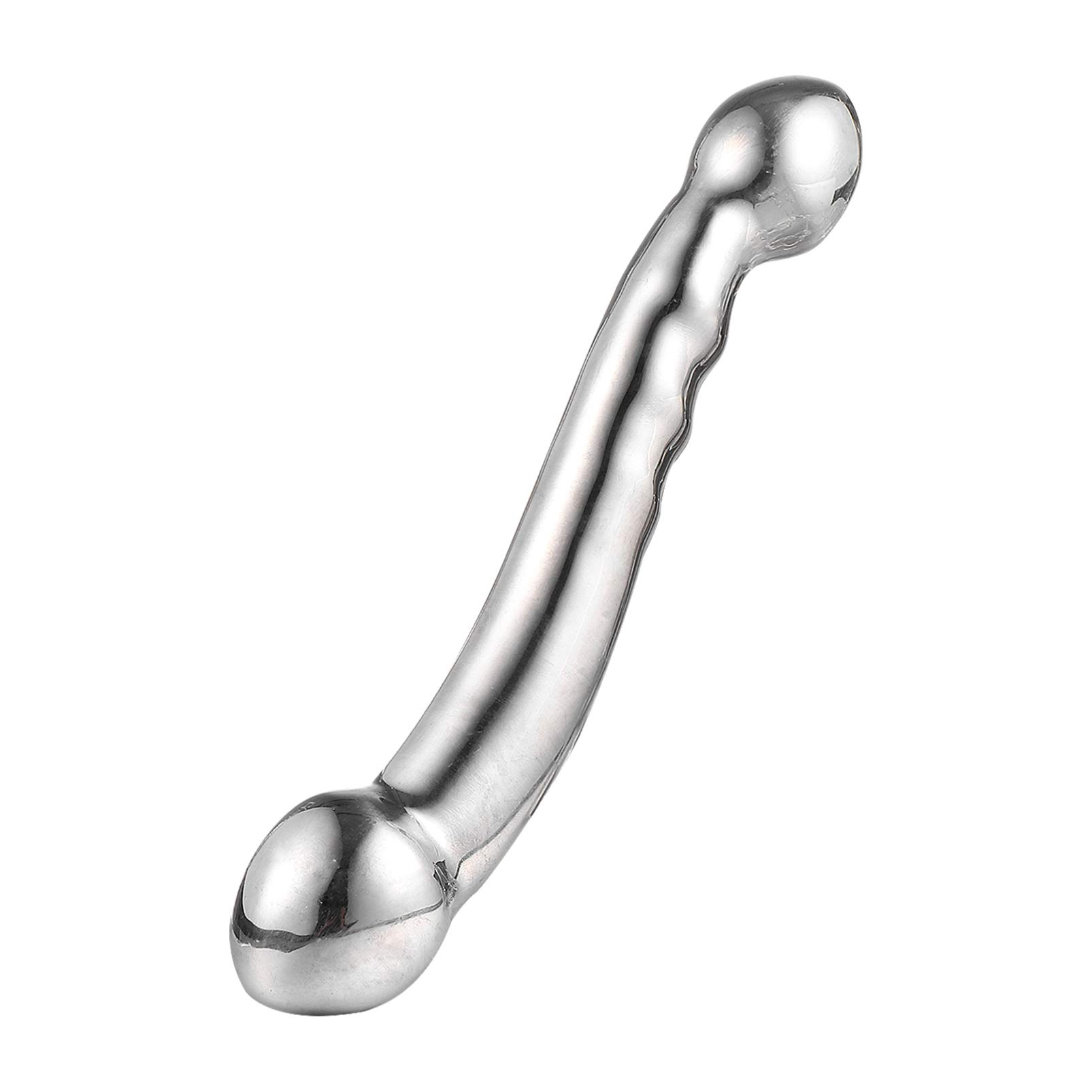 MILISTEN Double Ended Dildo Anal Plug Butt Plug Toy for G Spot & Anal Stimulation - Silver Adult Sex Toy for Couples & Solo Play - Perfect for BDSM, Role Play & Sensual Exploration