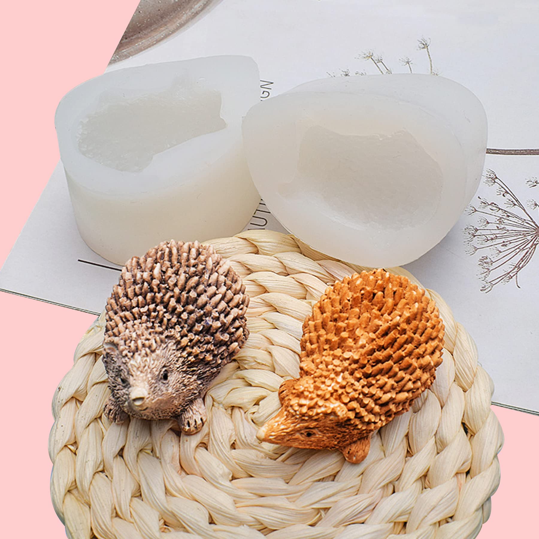 Yayatty 2-Piece Hedgehog Resin Molds Set - Premium Epoxy Silicone Casting Molds for DIY Resin Crafts, Keychains & Home Decor - Perfect for Cute Animal Shaped Jewelry Making and Gift Ideas