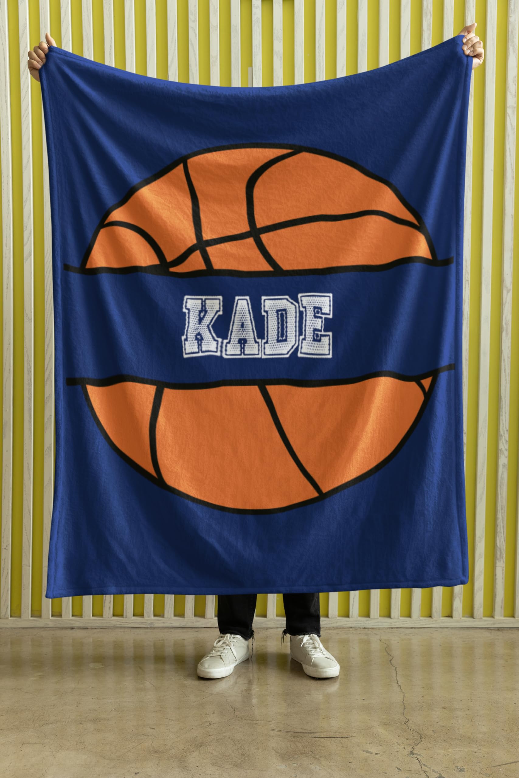 Custom Basketball Fleece & Sherpa Throw Blanket for Kids - Personalized NBA Team Logo Blanket for Boys Girls, Toddler & Youth - Soft Warm Cozy Indoor Outdoor Blanket for Basketball Fans, Gifts, Bedroom, Sofa & Game Day Snuggling