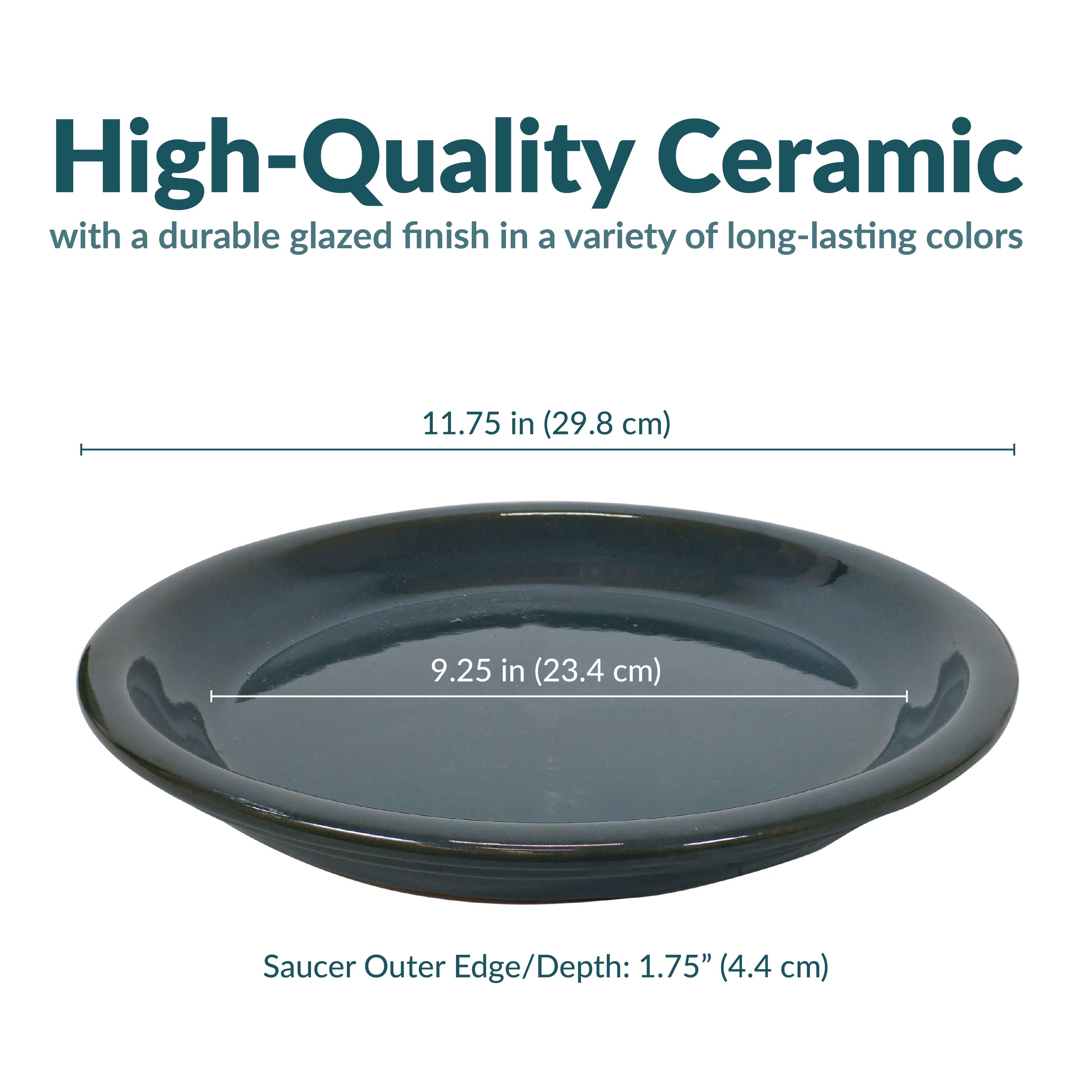 Sunnydaze 4-Pack Glazed Ceramic Plant Saucers for Indoor & Outdoor Potted Plants – Perfect for Home, Garden, and Patio Decor