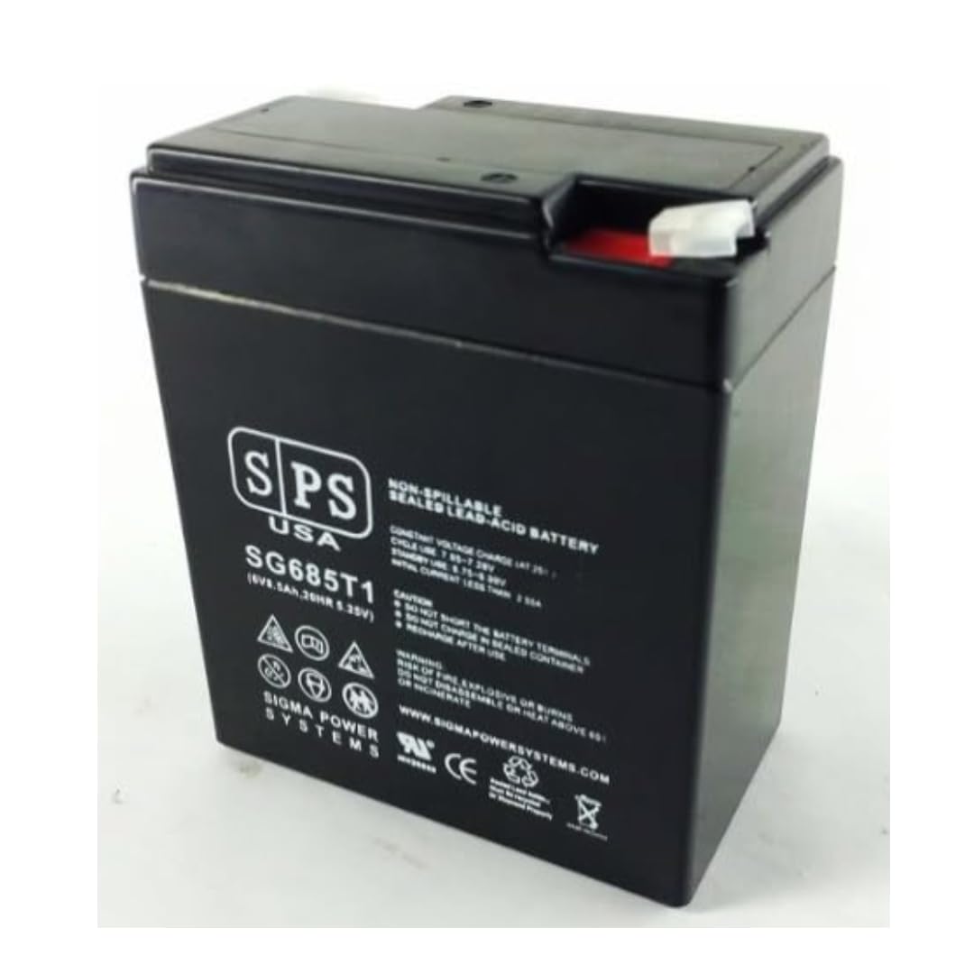 SPS Brand 6V 8.5Ah Sealed Lead Acid (SLA) Replacement Battery for Gould Batteries SA12100W - Perfect for Emergency Lighting, Security Systems, and Backup Power Applications