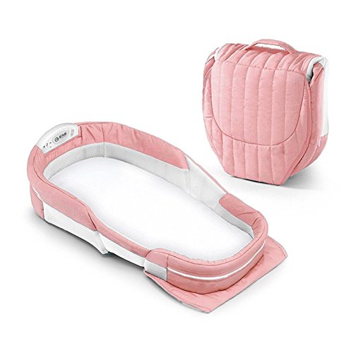 Portable Infant Bed - Baby Cot & Co-Sleeper for Newborns, Multifunctional Bionic Folding Crib (Pink) | Perfect for Nursery, Travel & Bedside Sleeping