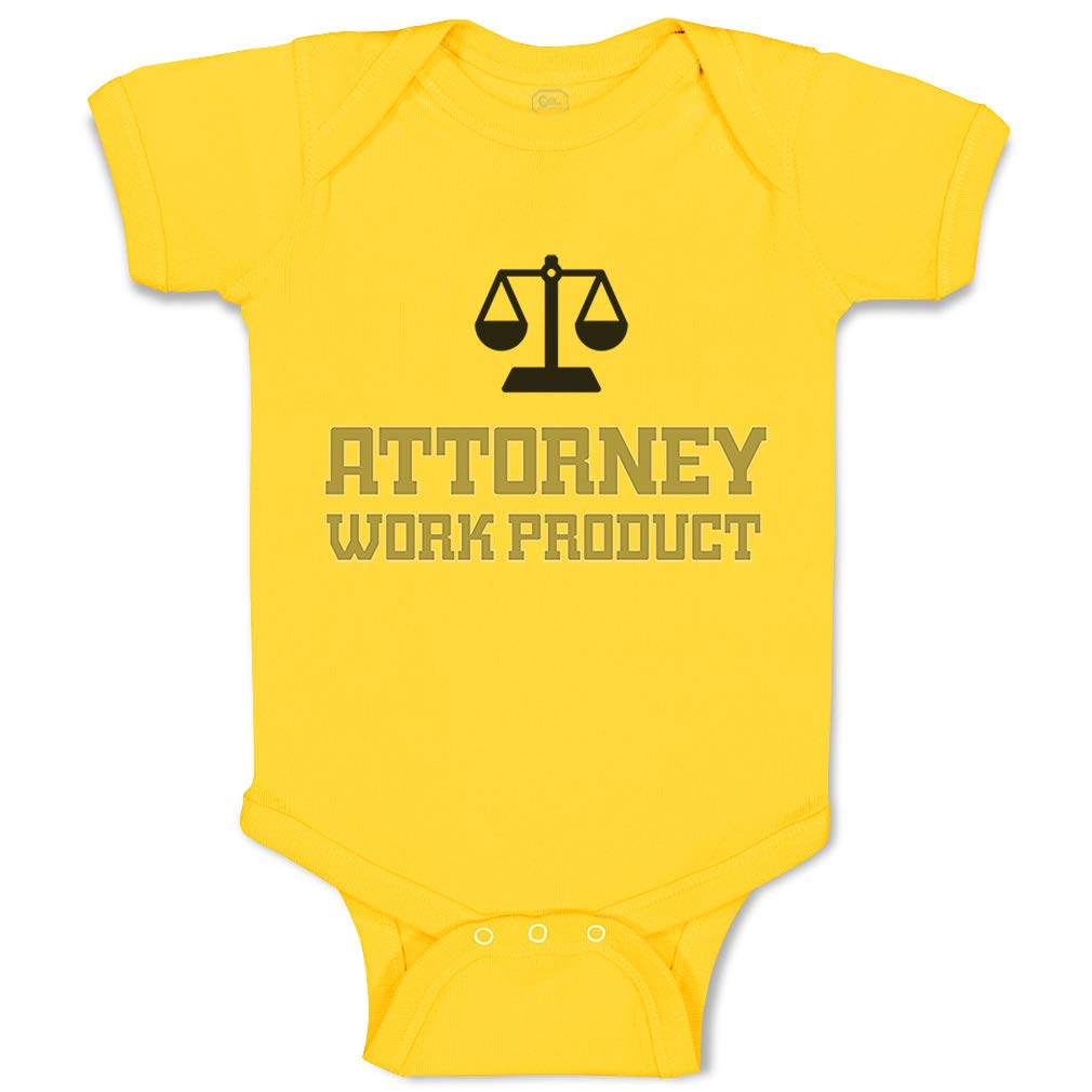 Funny Attorney Work Product Baby Bodysuit - Cute Humor Cotton Onesie for Boys & Girls - Newborn Yellow Zest Design - Perfect for Courtroom Visits & Lawyer-Themed Photoshoots