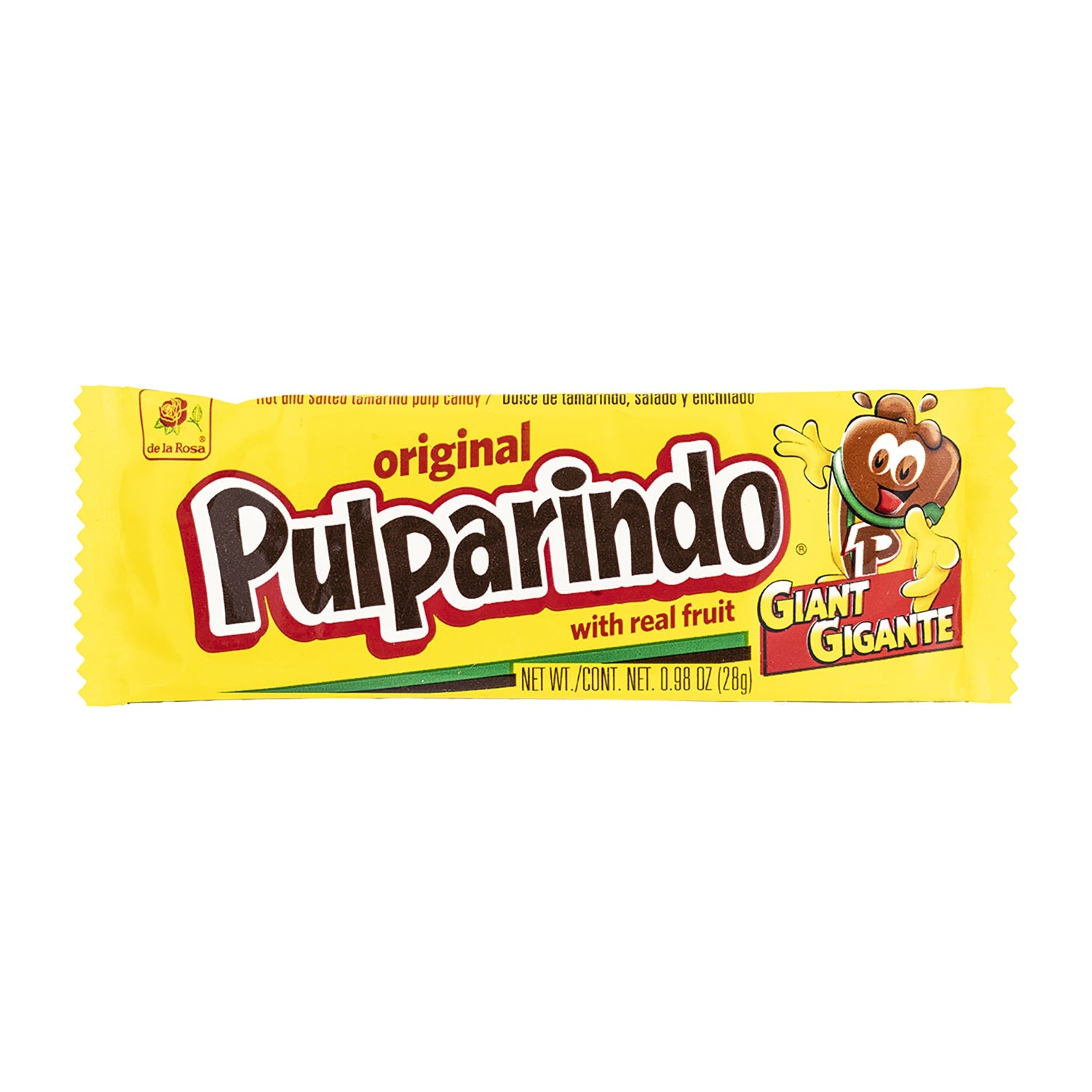 De La Rosa Pulparindo Gigante Amarillo Tamarind Candy - 16ct Box | Sweet & Tangy Mexican Treat for Parties, Snacking & Gifting