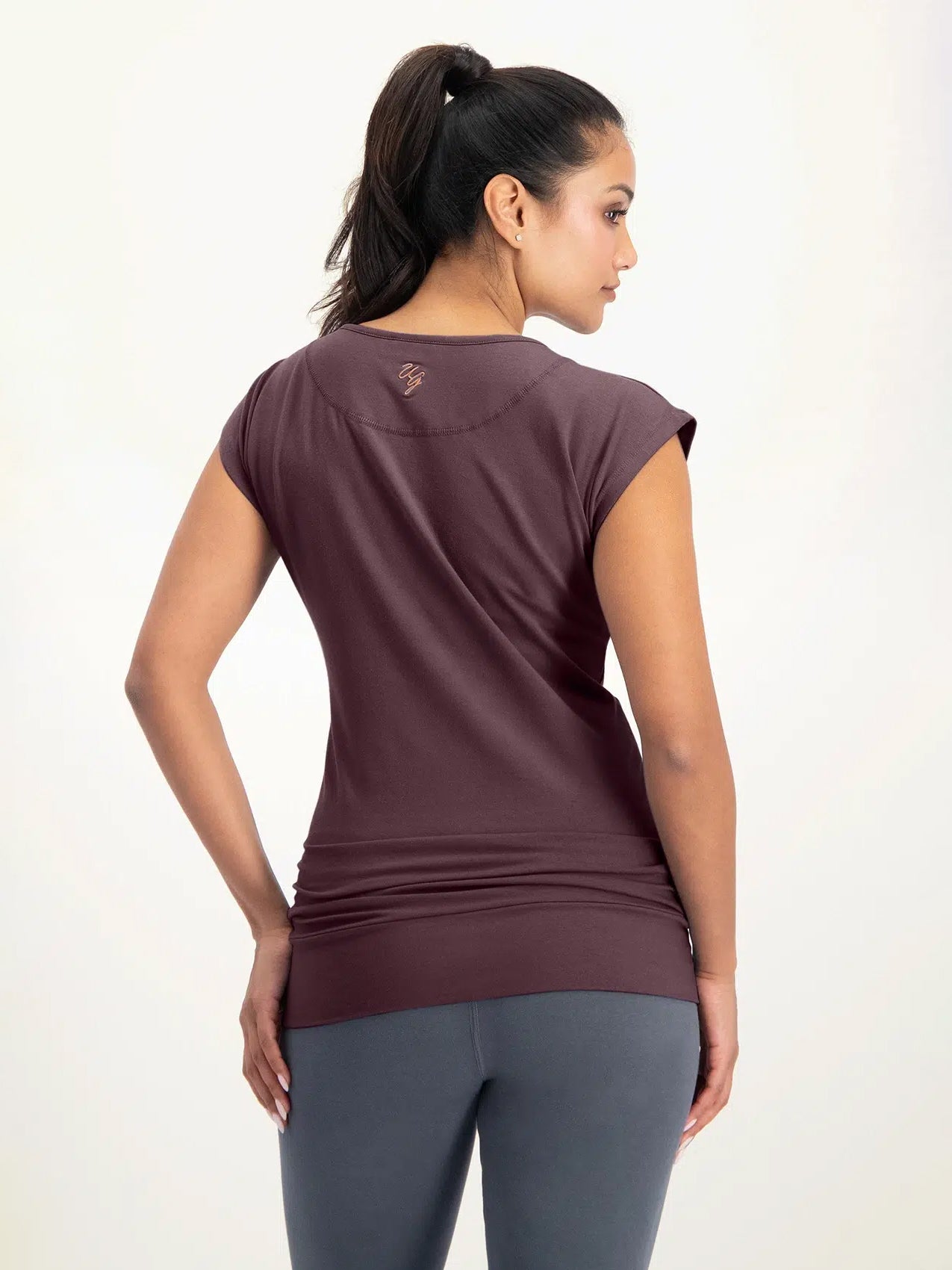 Urban Goddess Asana Yoga Tee - Soft Berry Color Yoga T-Shirt for Women | Perfect for Yoga Practice, Gym Workouts & Casual Wear