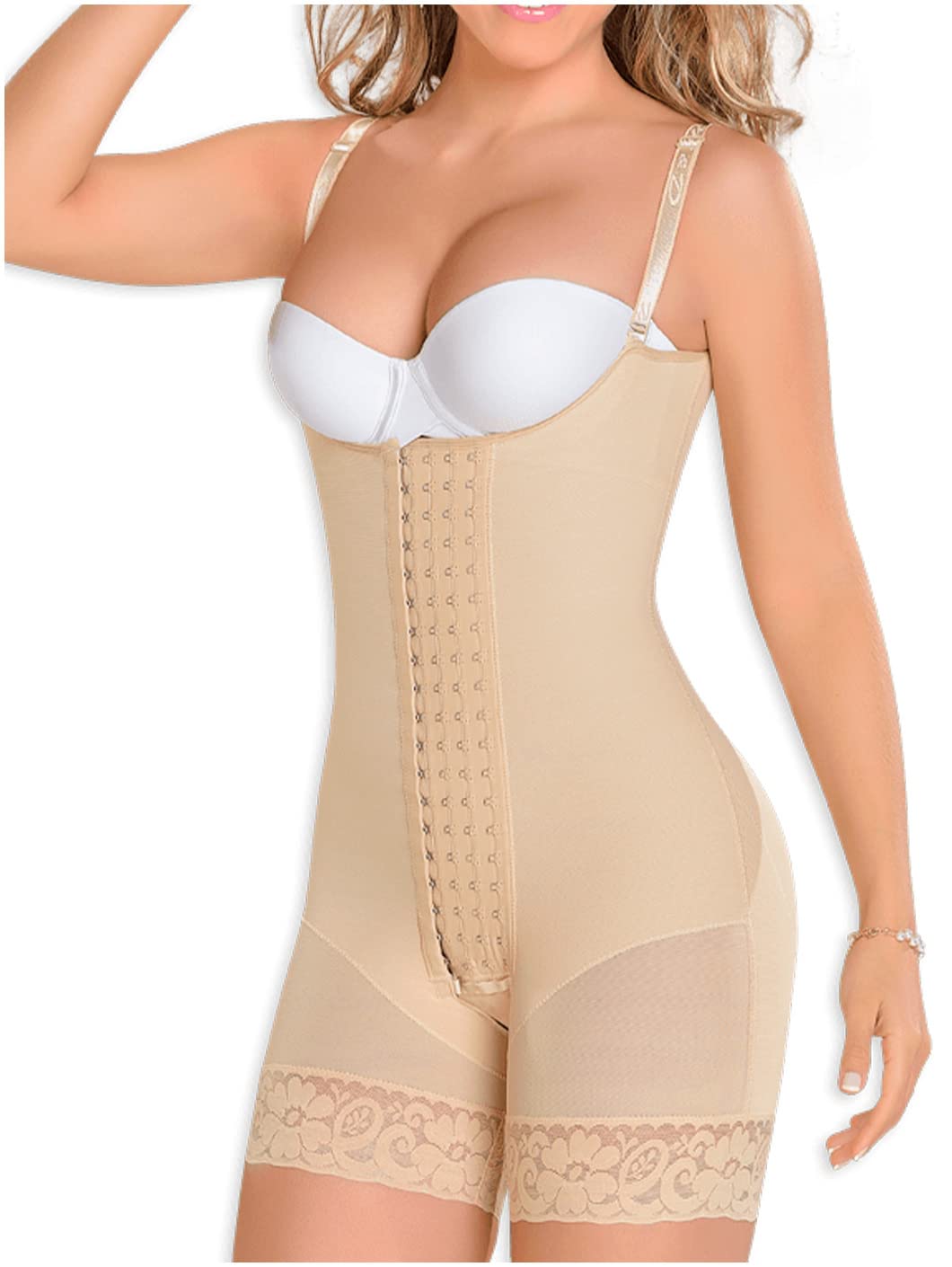 M&D 0083 Full Body Shaper Mid Thigh Bodysuit - Colombian Shapewear for Women | Slimming Waist Trainer, Tummy Control & Butt Lift | Perfect for Everyday Wear, Special Occasions & Postpartum Recovery