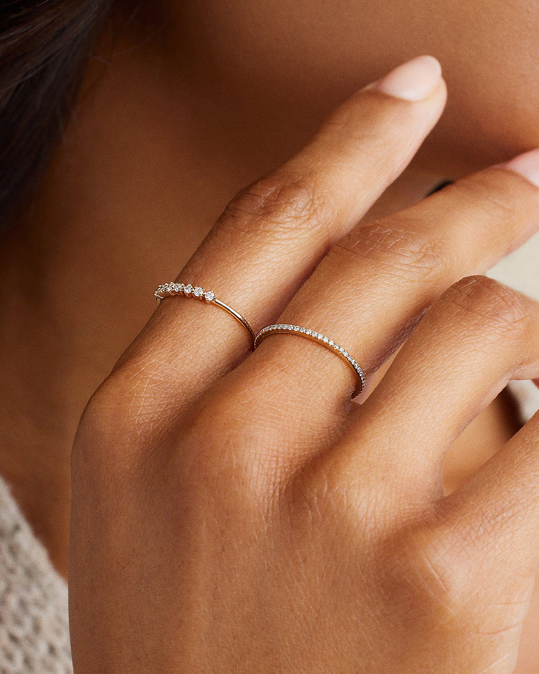 Diamond Bar Eternity Ring - 14K Gold Wedding Band for Women, Stackable Anniversary Ring - Perfect for Bridal Jewelry, Valentine's Day Gift & Special Occasions