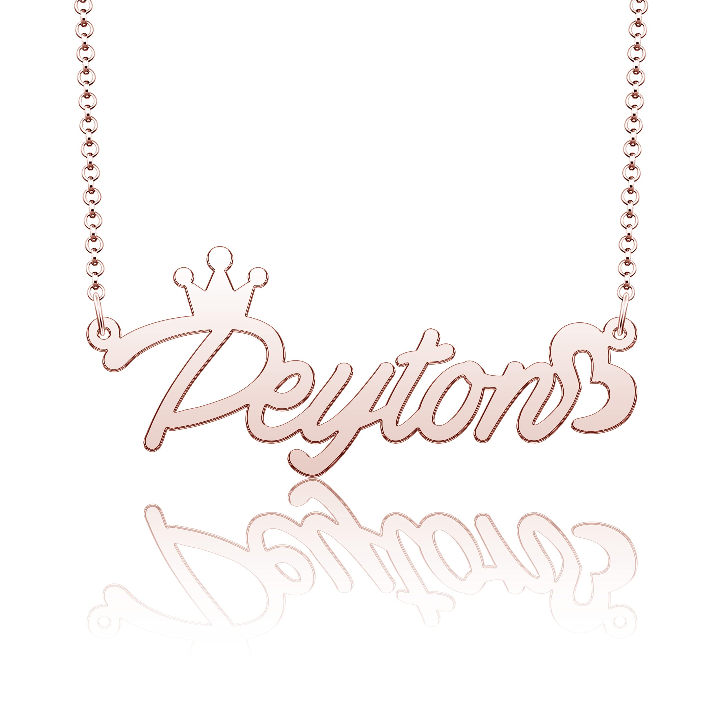 Personalized Name Necklace for Women & Girls - Heart Symbol Copper & Gold Name Jewelry - Perfect for Birthdays, Anniversaries & Gifts