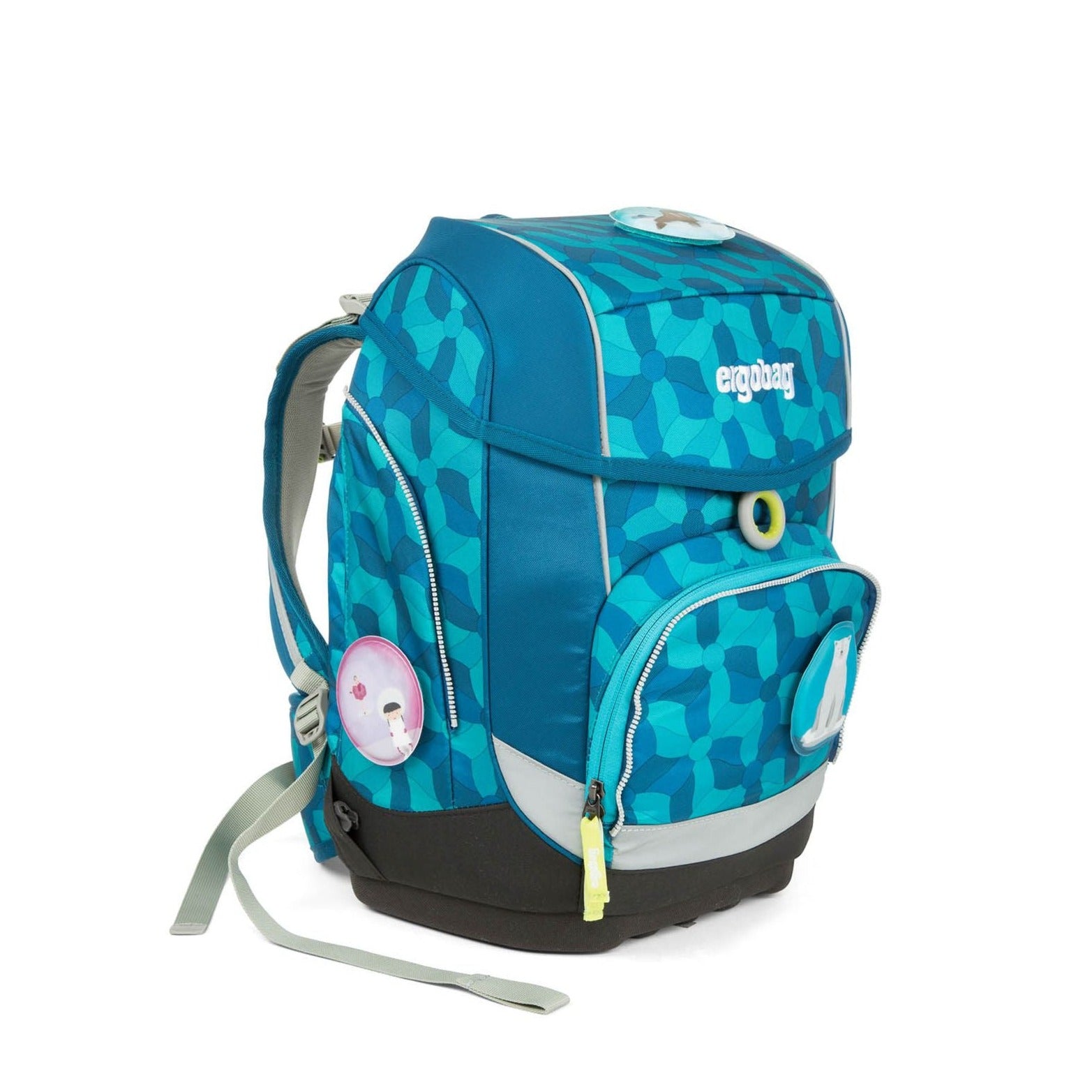 Ergobag SET Cubo 5-Piece School Backpack Set - Flower Wheel Blue Design | Perfect for Elementary Students, School Supplies & Daily Use