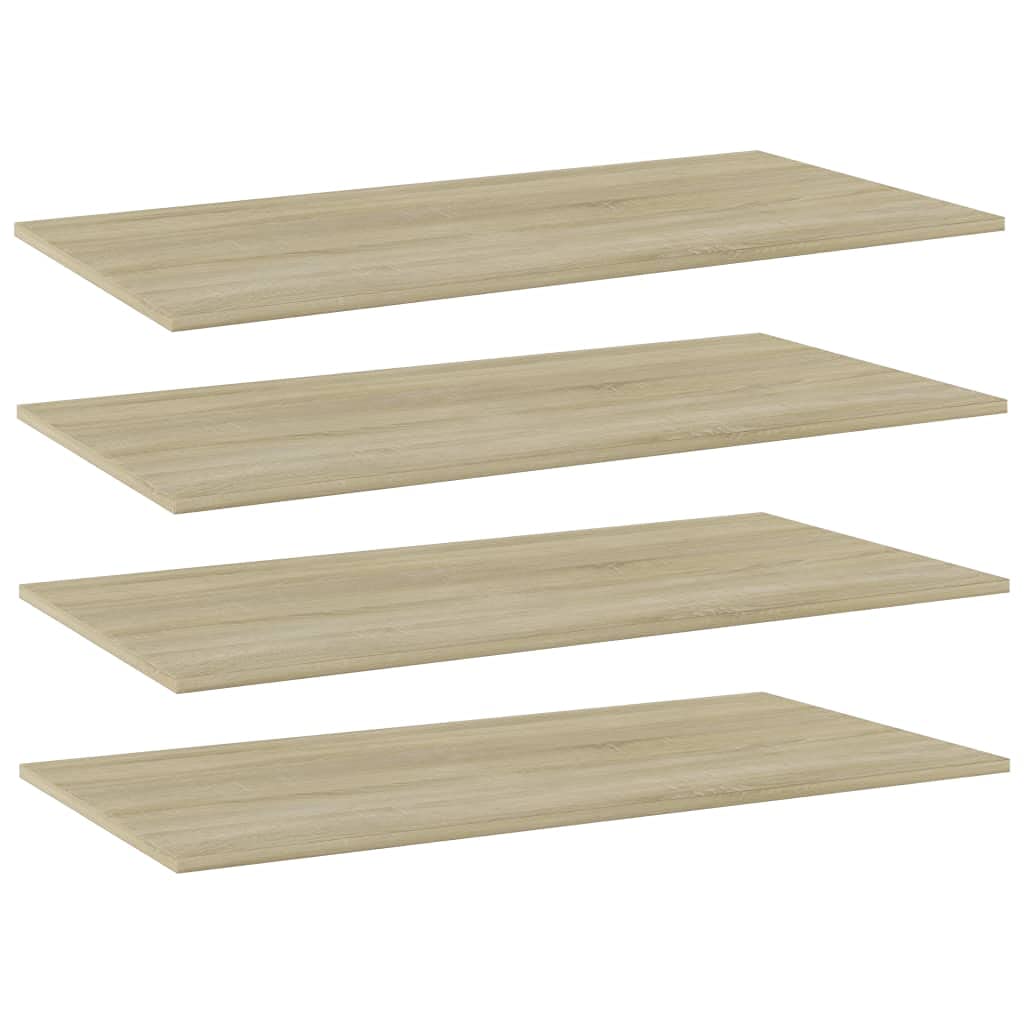 vidaXL Floating Shelves 4-Pack - Invisible Mount Wall Shelving Set - Modern Sonoma Oak Engineered Wood Display Shelves for Living Room, Bedroom & Office Decor
