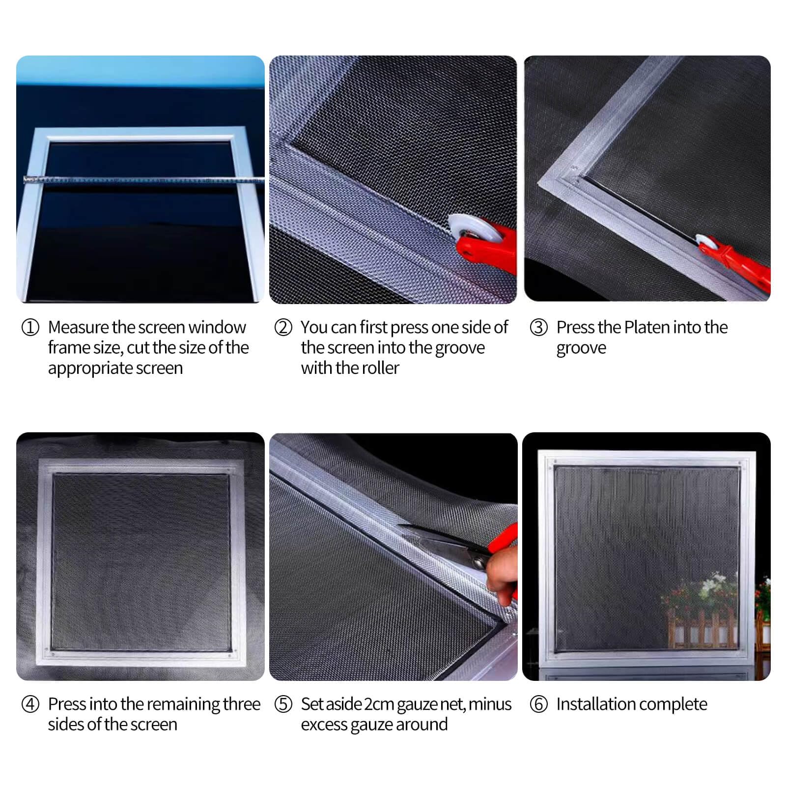 72” x 100’ Black Fiberglass Window Screen Roll - Easy to Install Replacement Screens for Windows & Doors | Perfect for Home, Patio, and DIY Screen Repair Projects