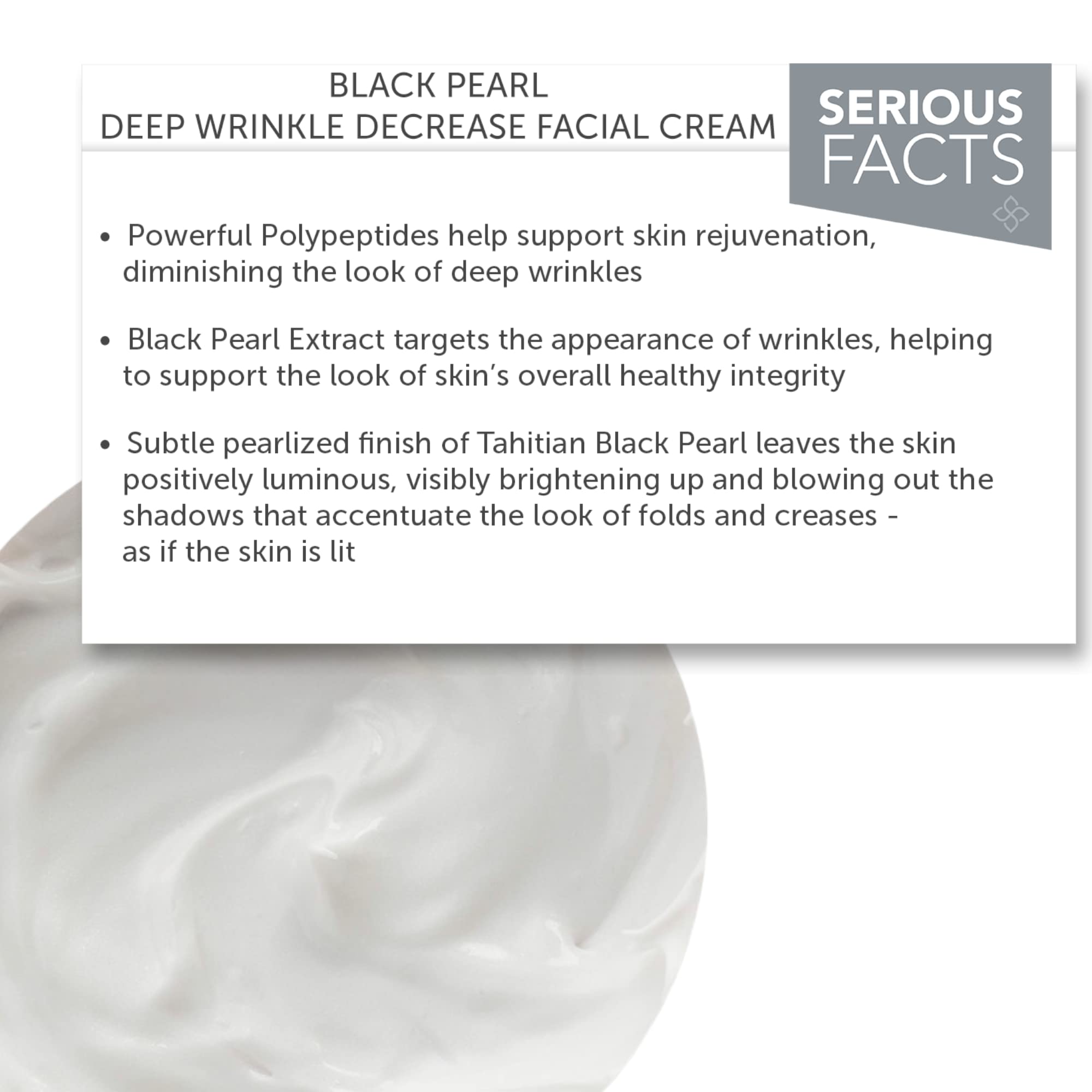 Serious Skincare Black Pearl Anti-Aging Face Cream - Deep Wrinkle Reduction Moisturizer with Hydrating Peptides & Caviar Extract for Face & Neck - 1.7 oz | Fights Fine Lines, Wrinkles & Dryness | Perfect for Nighttime Routine & Daily Hydration