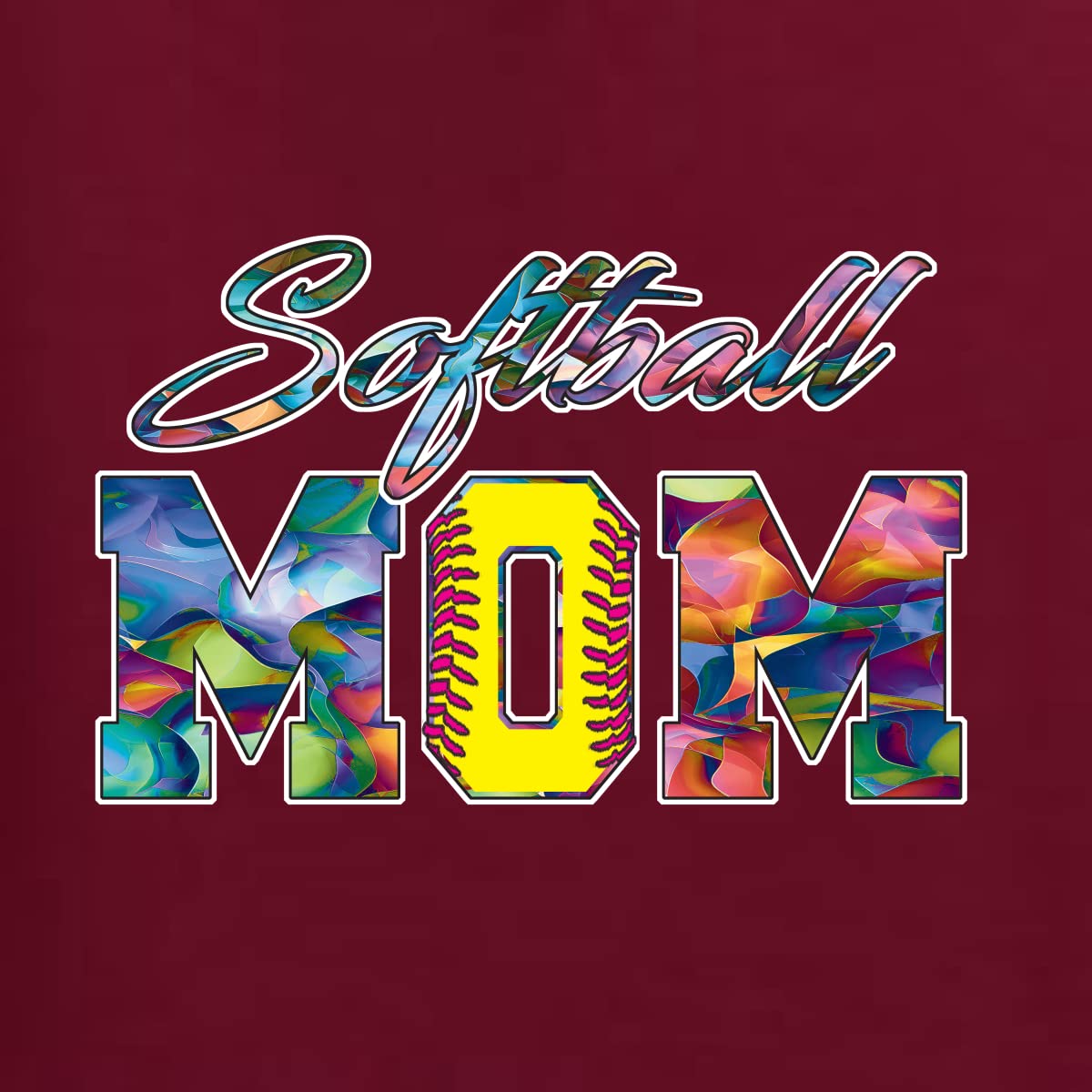 Wild Bobby Colorful Softball Mom Hoodie - Unisex Graphic Sweatshirt for Mother's Day Gifts, Team Sports & Casual Wear