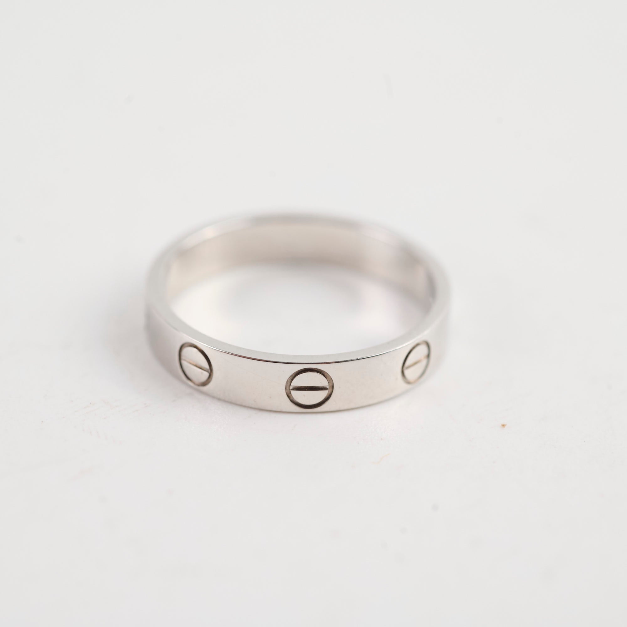 Cartier Love Wedding Band Ring - 18K White Gold Size 53 (US 6.25) for Women & Men - Luxury Engagement & Anniversary Jewelry Gift for Couples