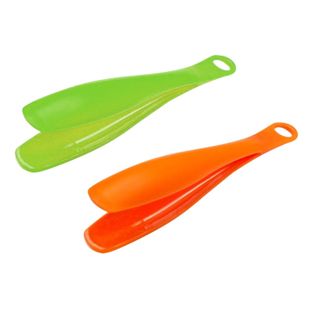 Premium 2-Piece Plastic Food Tongs Set - Salad, Cake, Bread Serving Utensils for Kitchen, Baking & BBQ - Non-Slip Grip (Assorted Colors) | Perfect for Parties, Picnics & Food Service