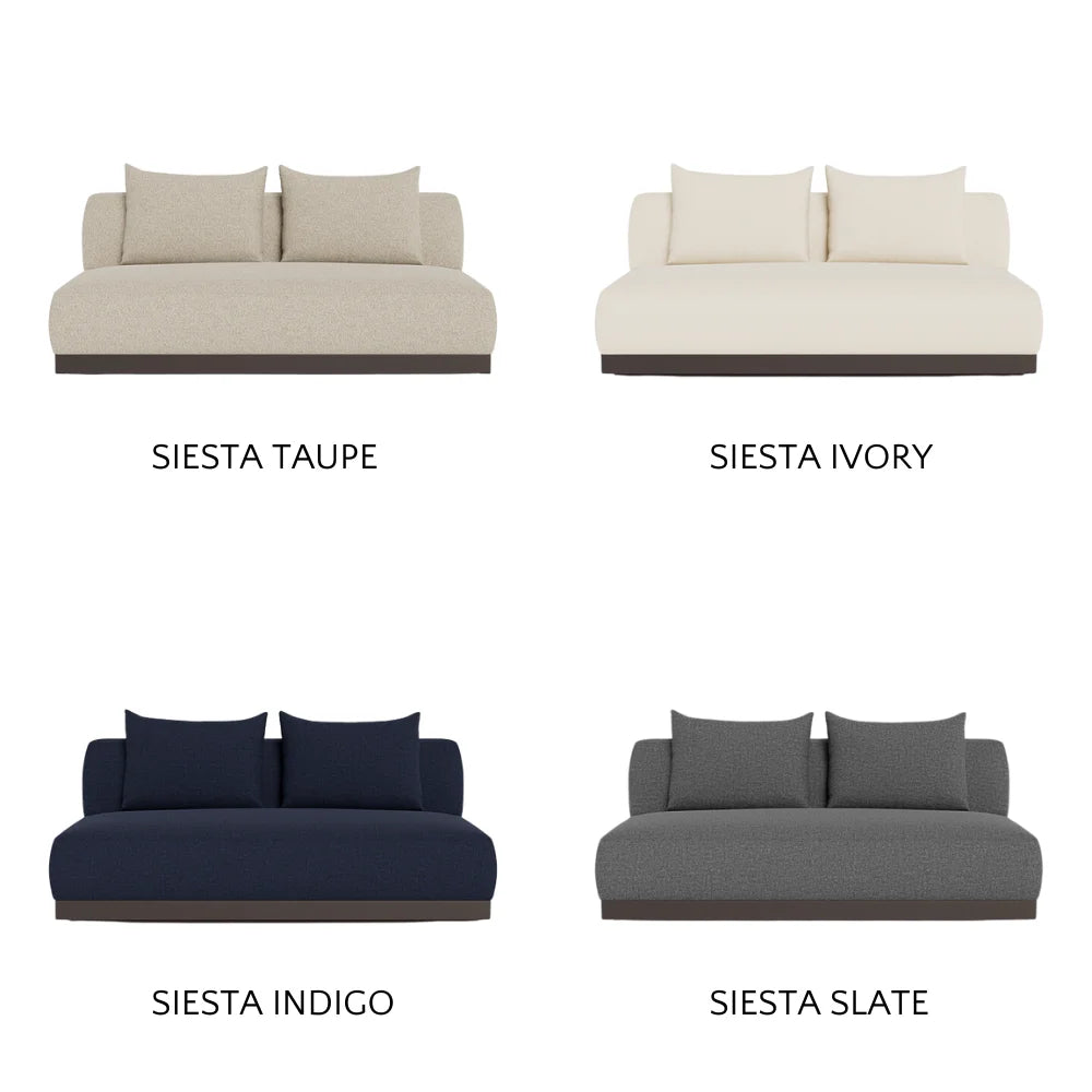 Amalfi 2-Seat Armless Outdoor Sectional Sofa - Waterproof Patio Furniture for Backyard, Poolside & Garden Relaxation