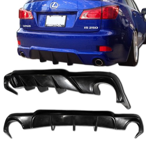 2006-2011 Lexus IS250 IS350 Black Polyurethane Shark Fin Rear Underbody Diffuser - Enhances Aerodynamics & Sporty Look for Lexus IS Sedans