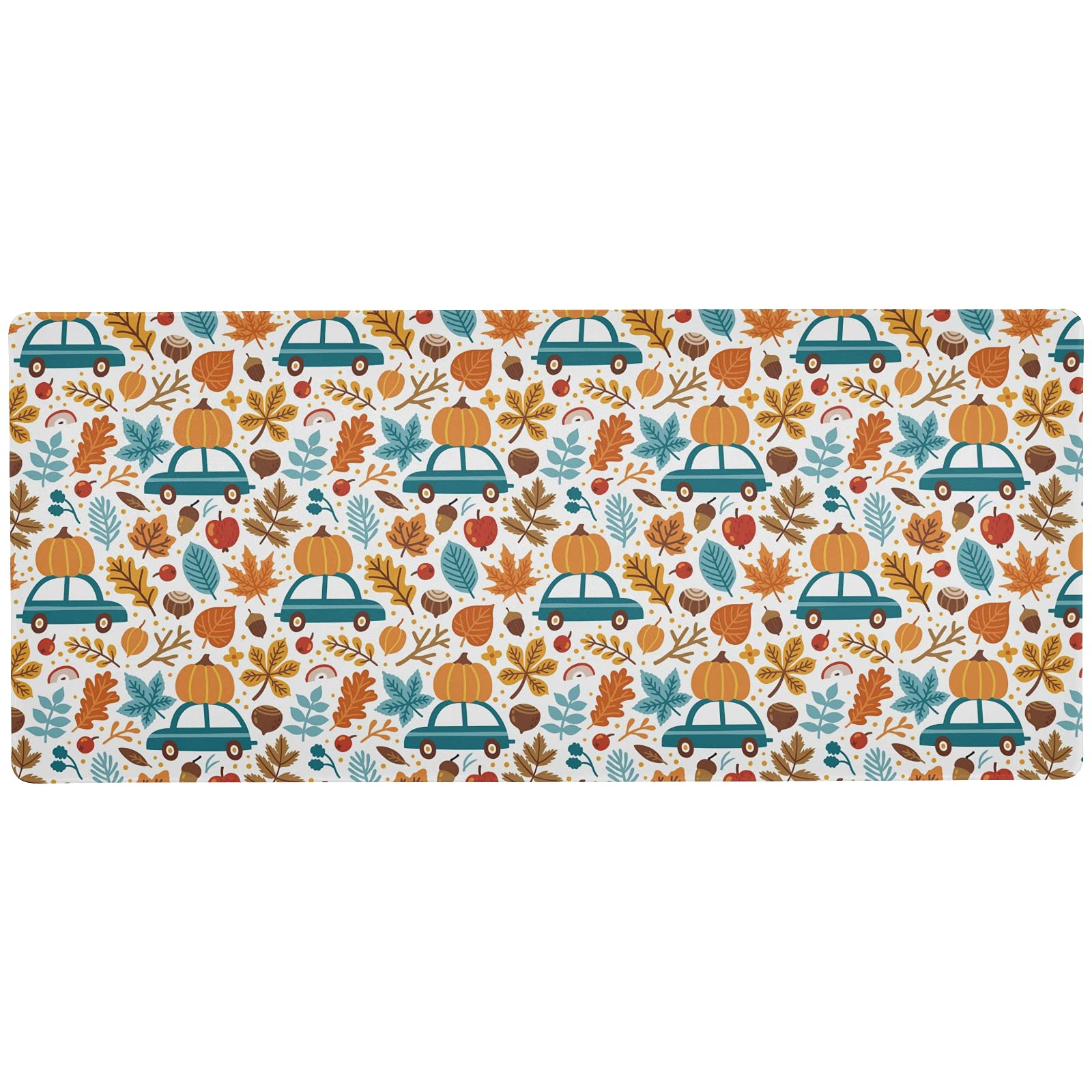 Extra Large Fall Maple Leaf Pumpkin Gaming Mouse Pad - Non-Slip Desk Mat Protector for Office, Home & Gaming (XL Size) | Perfect for PC Workstations, Esports & Home Office Desks