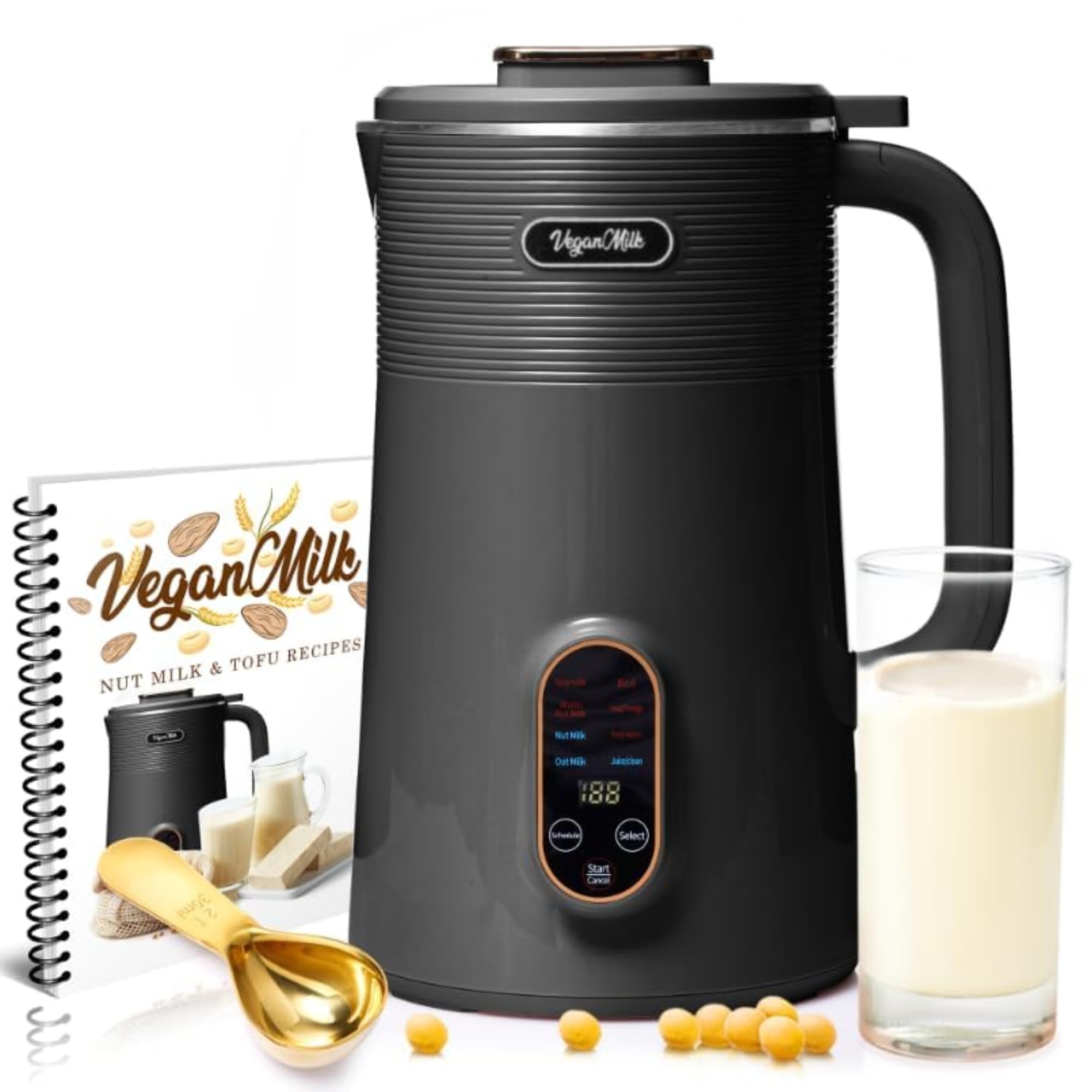 8-in-1 Plant-Based Milk Maker Machine - Almond, Soy, Oat & Nut Milk Maker with Soup Function | Perfect for Vegan, Dairy-Free & Healthy Homemade Milk | Kitchen, Home & Office Use
