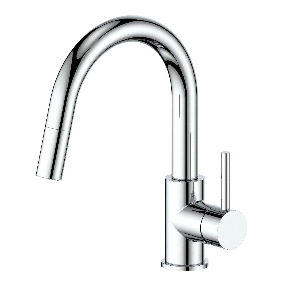 ZLINE Dante Pull Down Single Handle Chrome Kitchen Faucet - Modern High Arc Spout with Smooth Motion Swivel for Easy Cleaning - Perfect for Farmhouse, RV & Commercial Kitchens