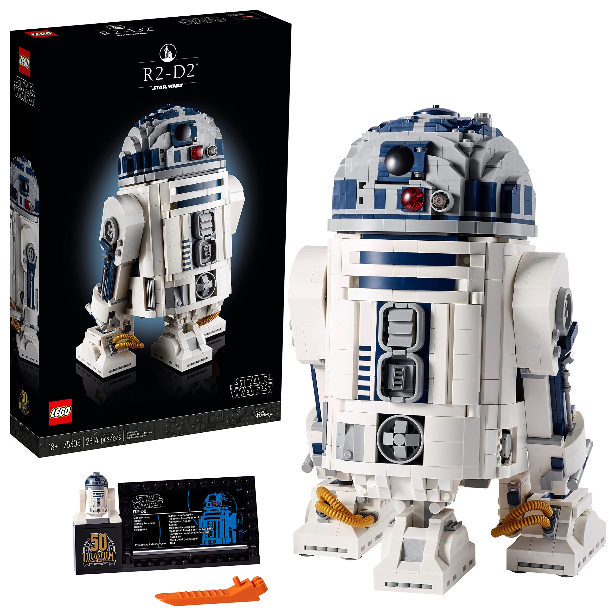 LEGO Star Wars R2-D2 Building Kit 75308 - Collectible Droid Model with 2,312 Pieces for Adults & Teens - Perfect for Display, Gifts & Star Wars Fans